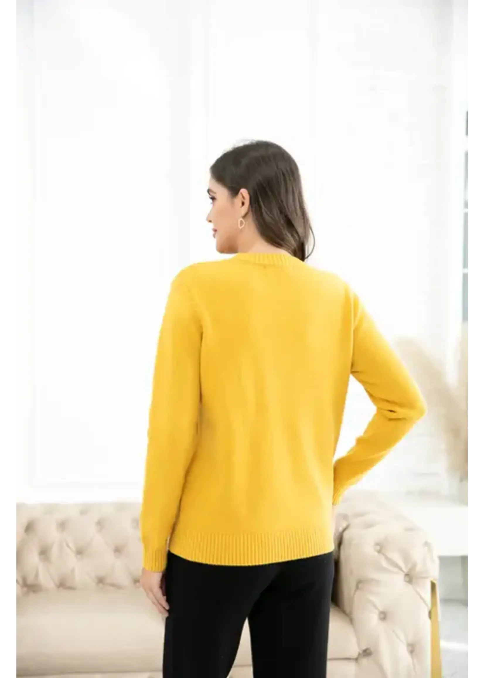 ORANGE FASHION VILLAGE OFV F25 ARGYLE JAQUARD SWEATER