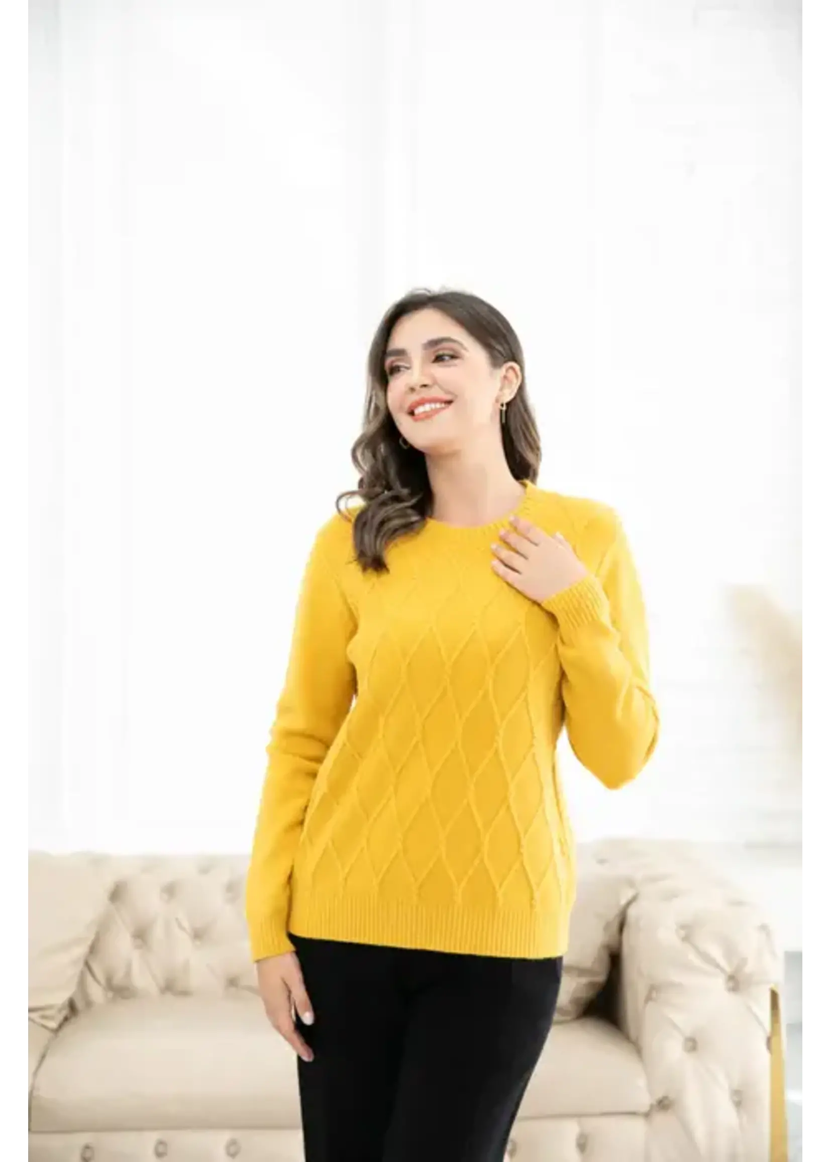 ORANGE FASHION VILLAGE OFV F25 ARGYLE JAQUARD SWEATER