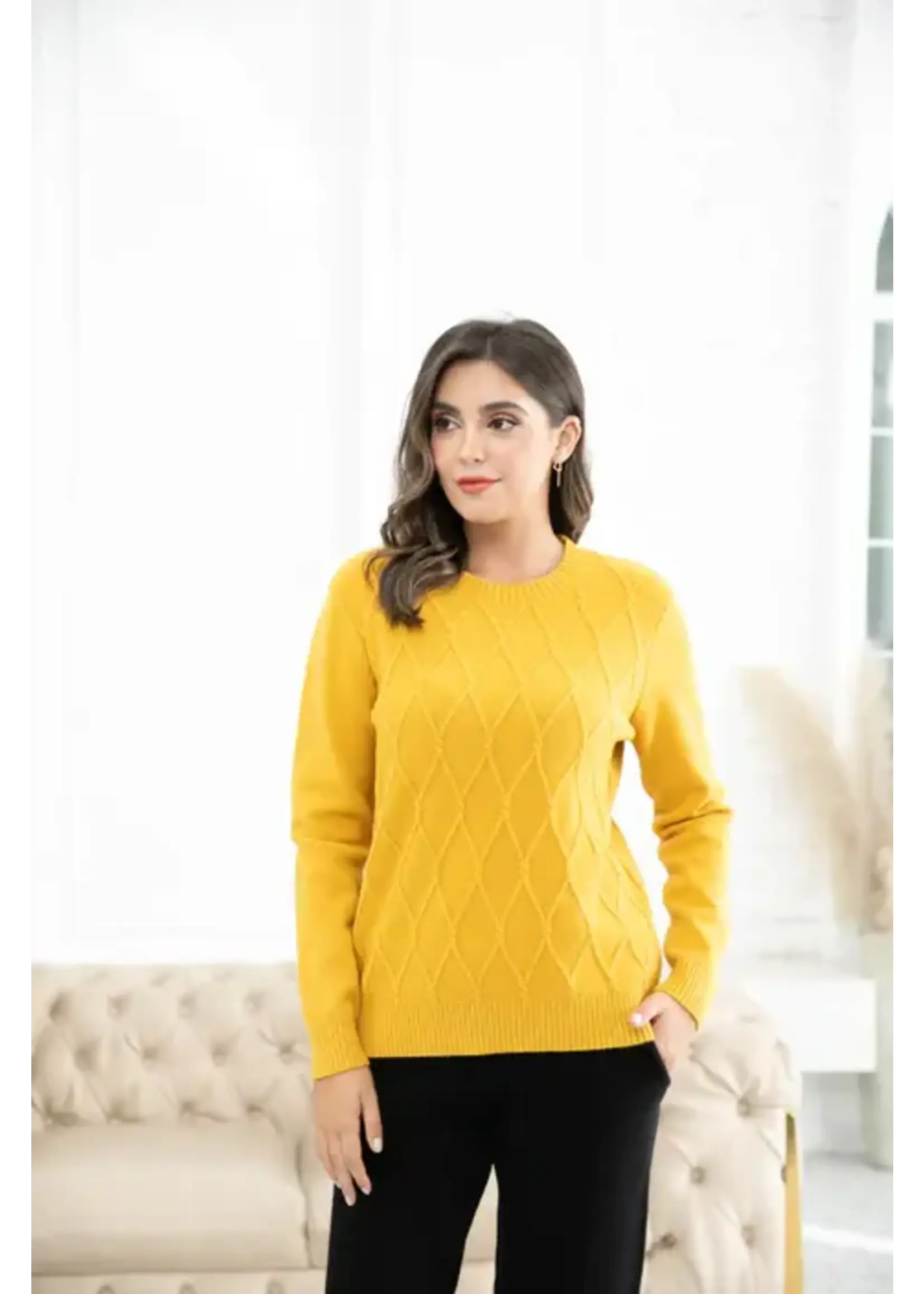 ORANGE FASHION VILLAGE OFV F25 ARGYLE JAQUARD SWEATER