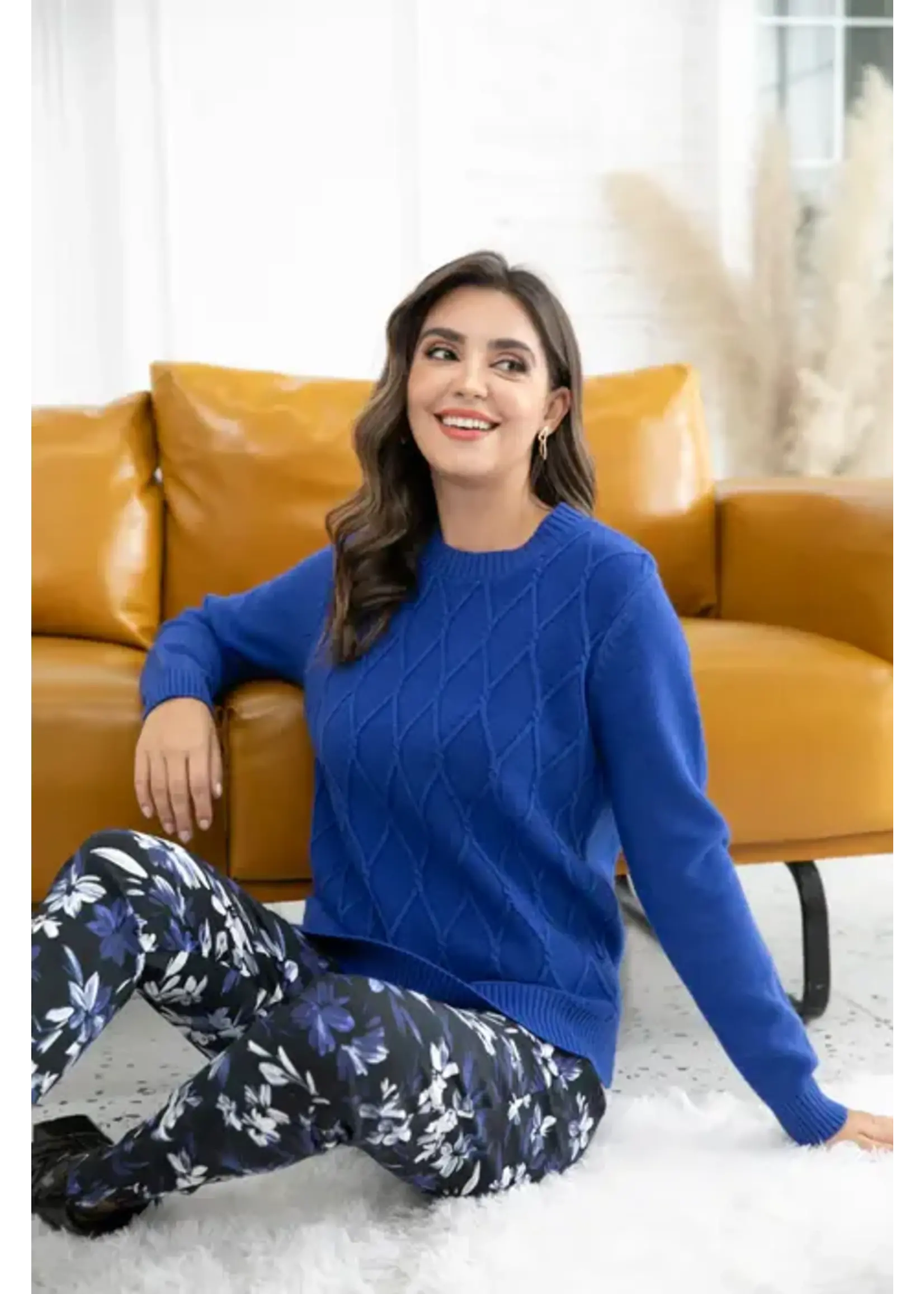 ORANGE FASHION VILLAGE OFV F25 ARGYLE JAQUARD SWEATER