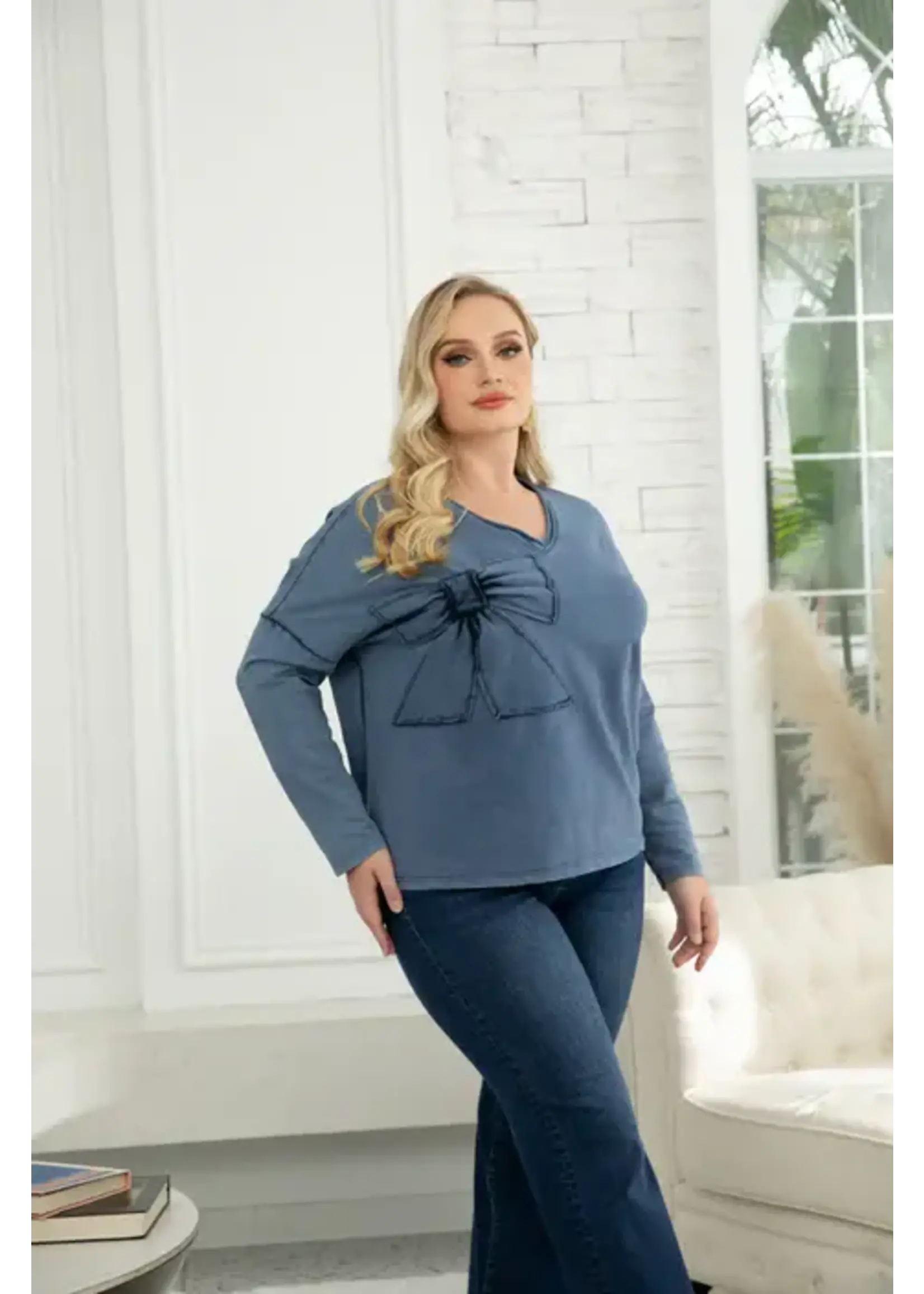 ORANGE FASHION VILLAGE OFV F25 NORA'S BOW SWEATER