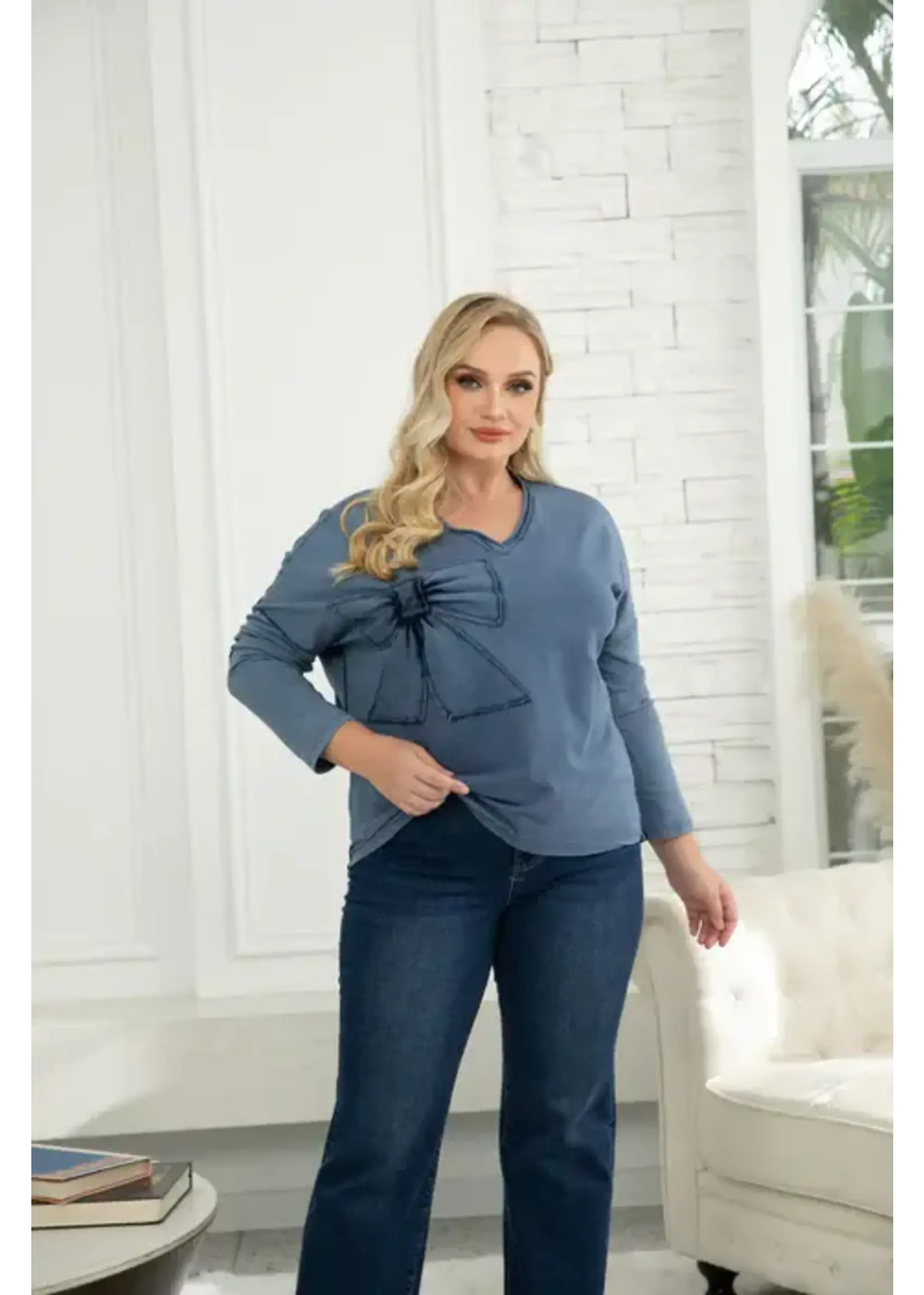 ORANGE FASHION VILLAGE OFV F25 NORA'S BOW SWEATER