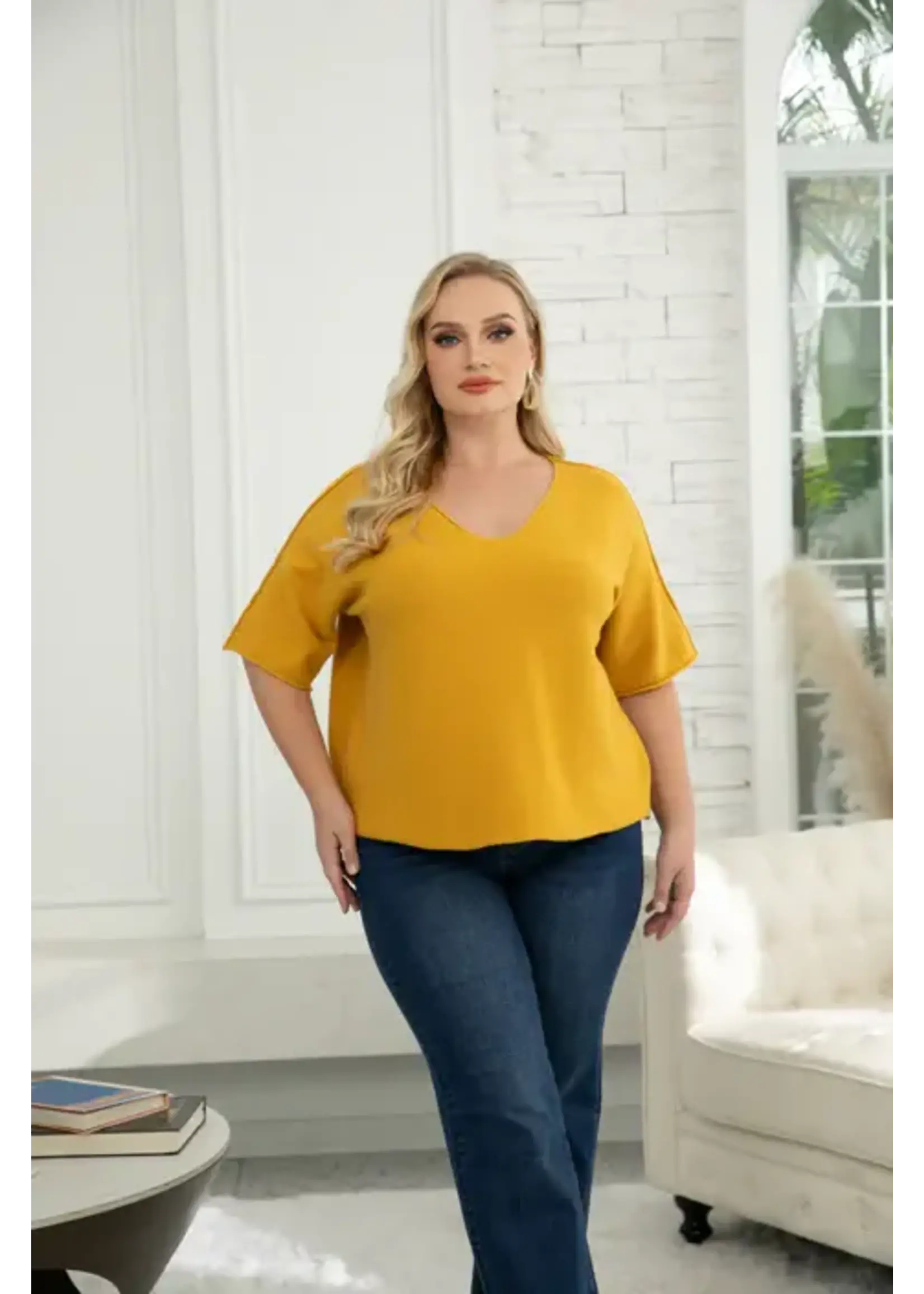 ORANGE FASHION VILLAGE OFV F26 TALULLAH KNIT TOP