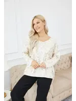 ORANGE FASHION VILLAGE OFV F25 GOLD FOIL CHEETAH KNIT
