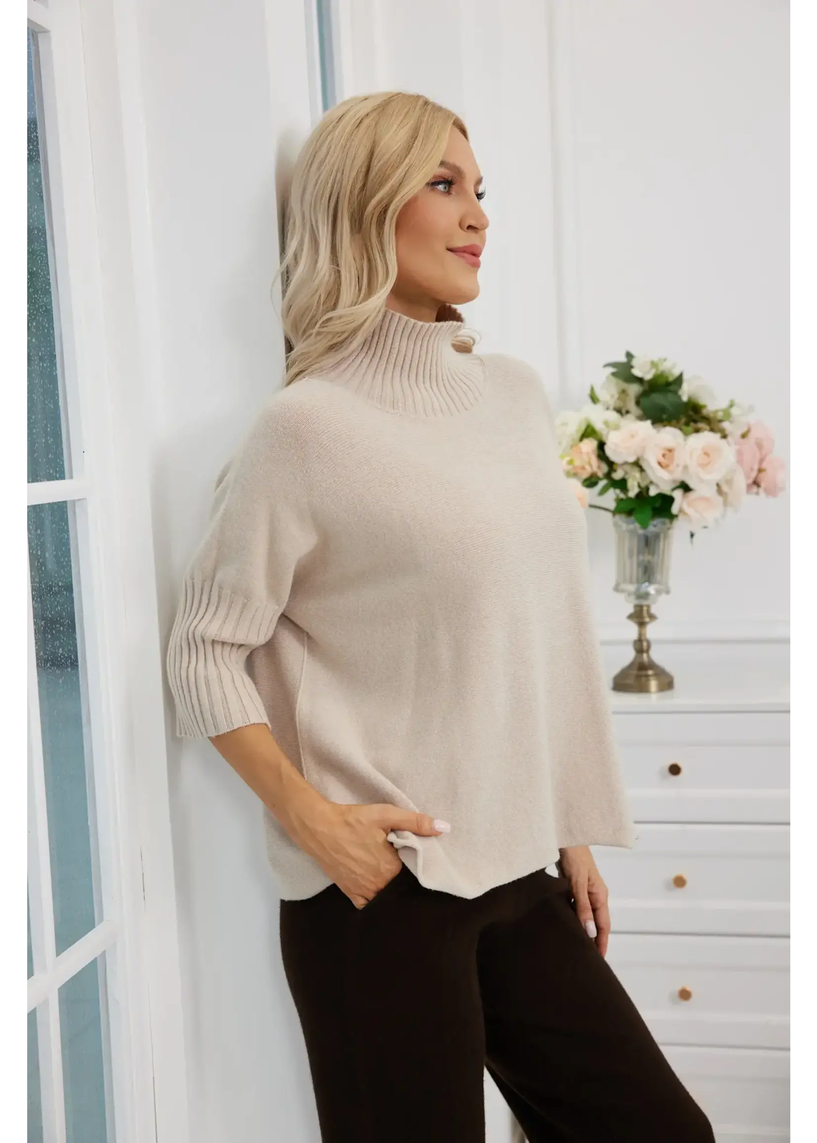 ORANGE FASHION VILLAGE OFV F25 MOCKNECK KNIT SLV