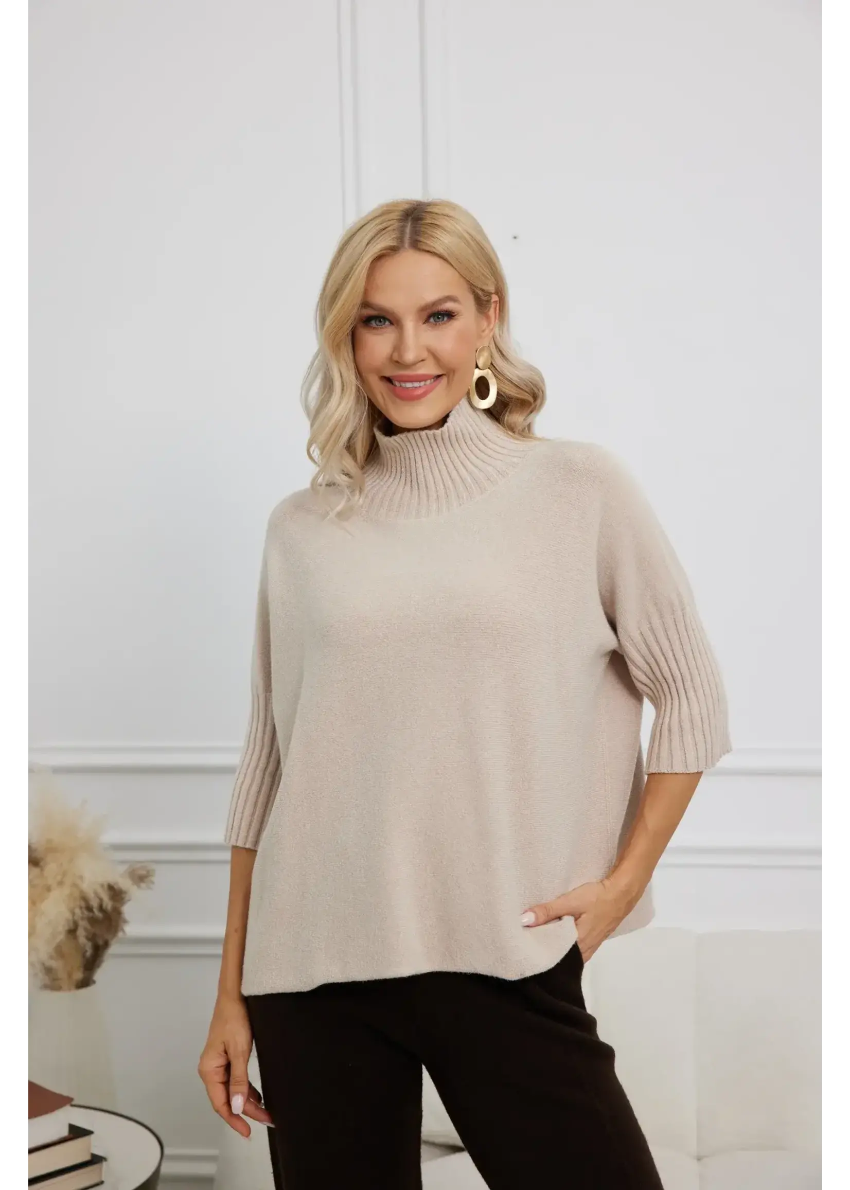 ORANGE FASHION VILLAGE OFV F25 MOCKNECK KNIT SLV