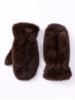 WELLCO WEL FAUX FUR MITTEN - DARK BROWN