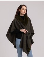 WELLCO WEL FAUX FUR CAPE - OLIVE