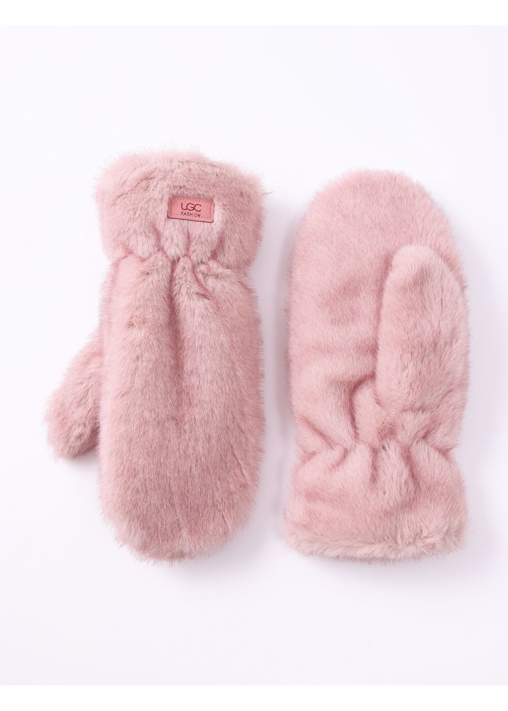WELLCO WEL FAUX FUR MITTEN -  PINK
