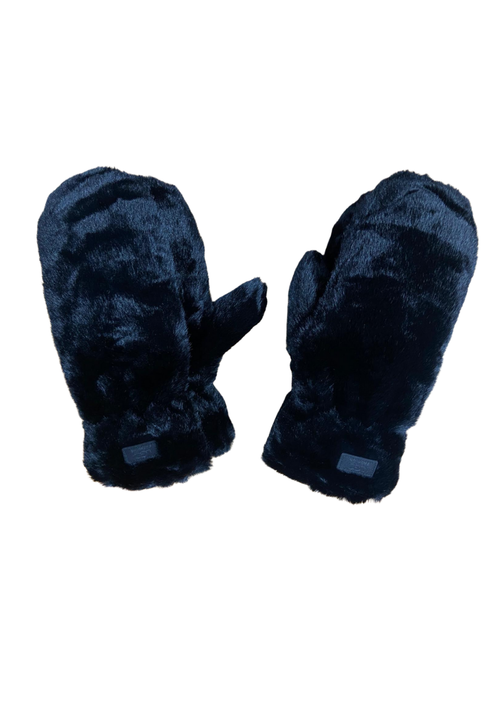 WELLCO WEL FAUX FUR MITTEN -  BLACK