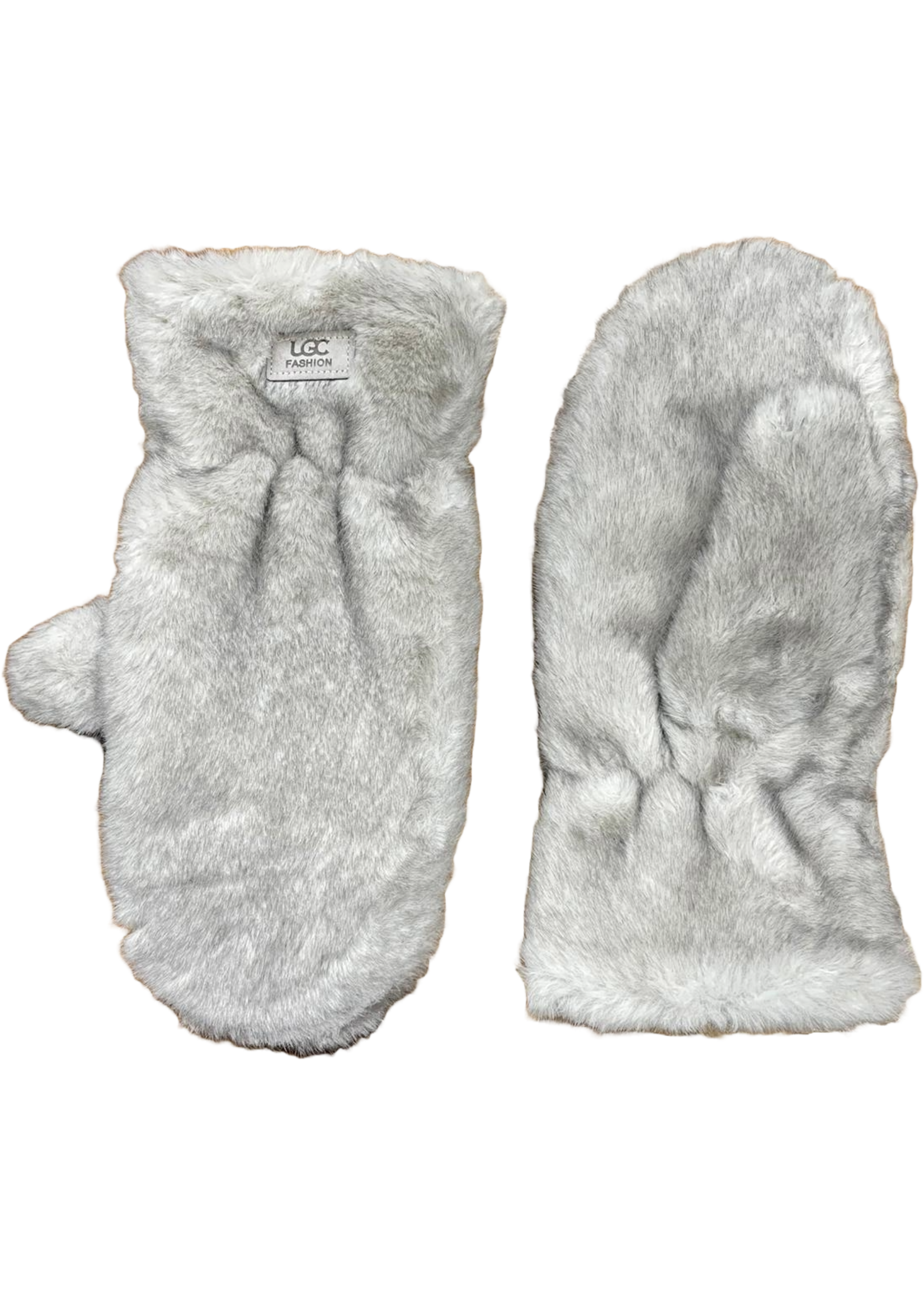 WELLCO WEL FAUX FUR MITTEN - LIGHT GREY