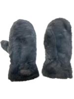 WELLCO WEL FAUX FUR MITTEN - DARK GREY