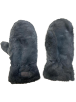 WELLCO WEL FAUX FUR MITTEN - SOLID GREY