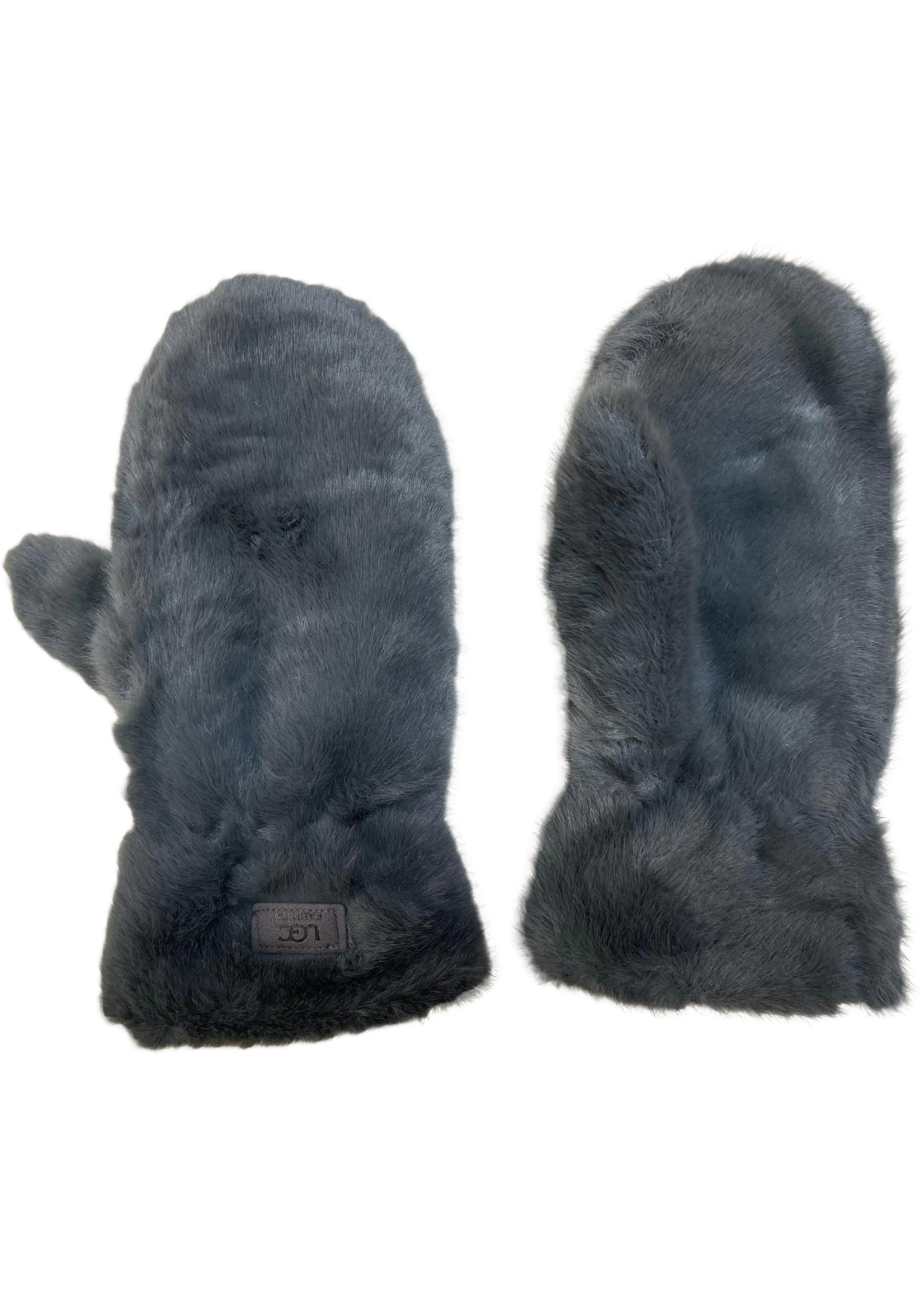 WELLCO WEL FAUX FUR MITTEN - DARK GREY