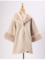 WELLCO WEL FAUX FUR COAT - BEIGE