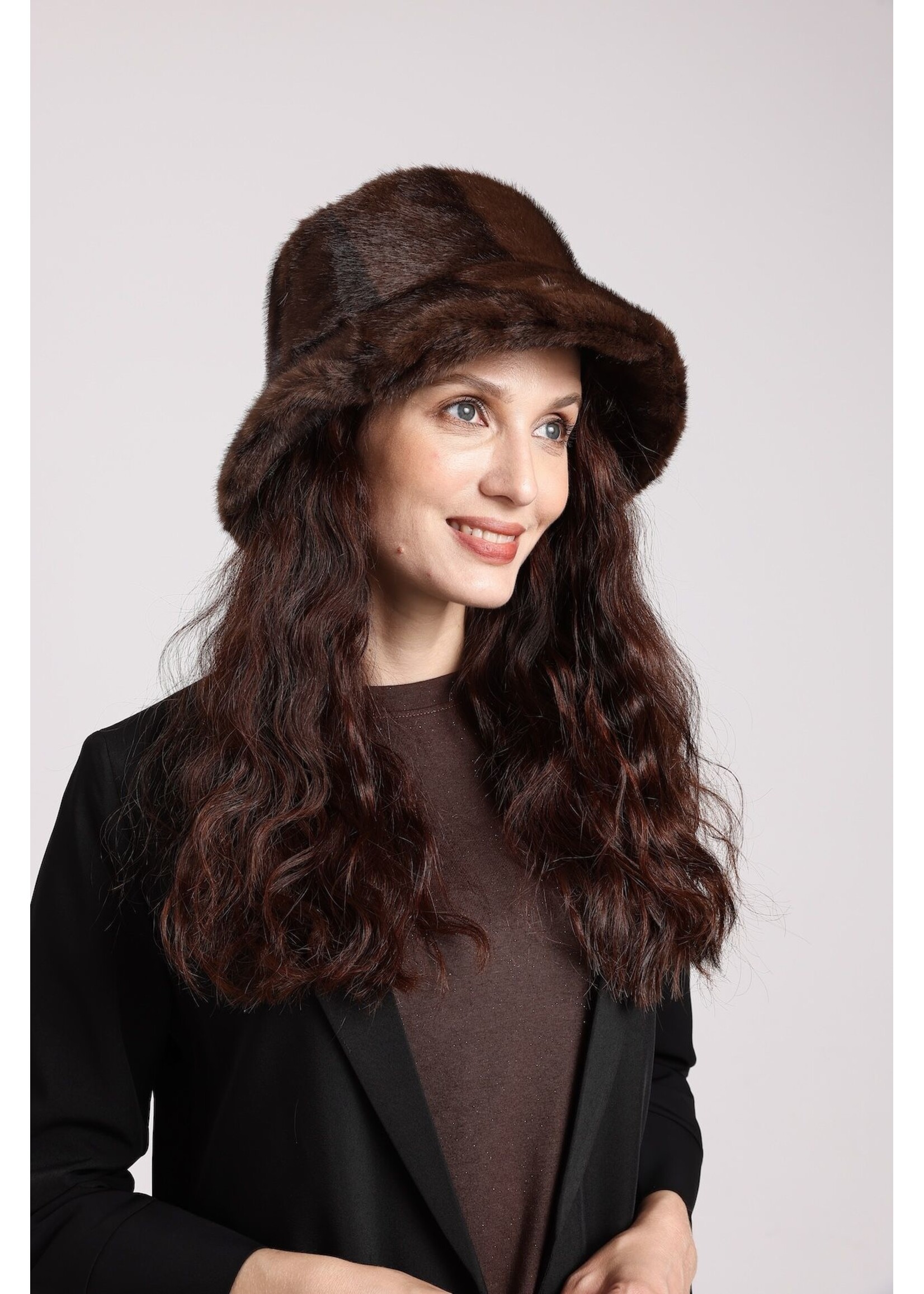 WELLCO WEL FAUX FUR BUCKET HAT