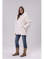 WELLCO WEL - FAUX FUR HOODED COAT - WHITE