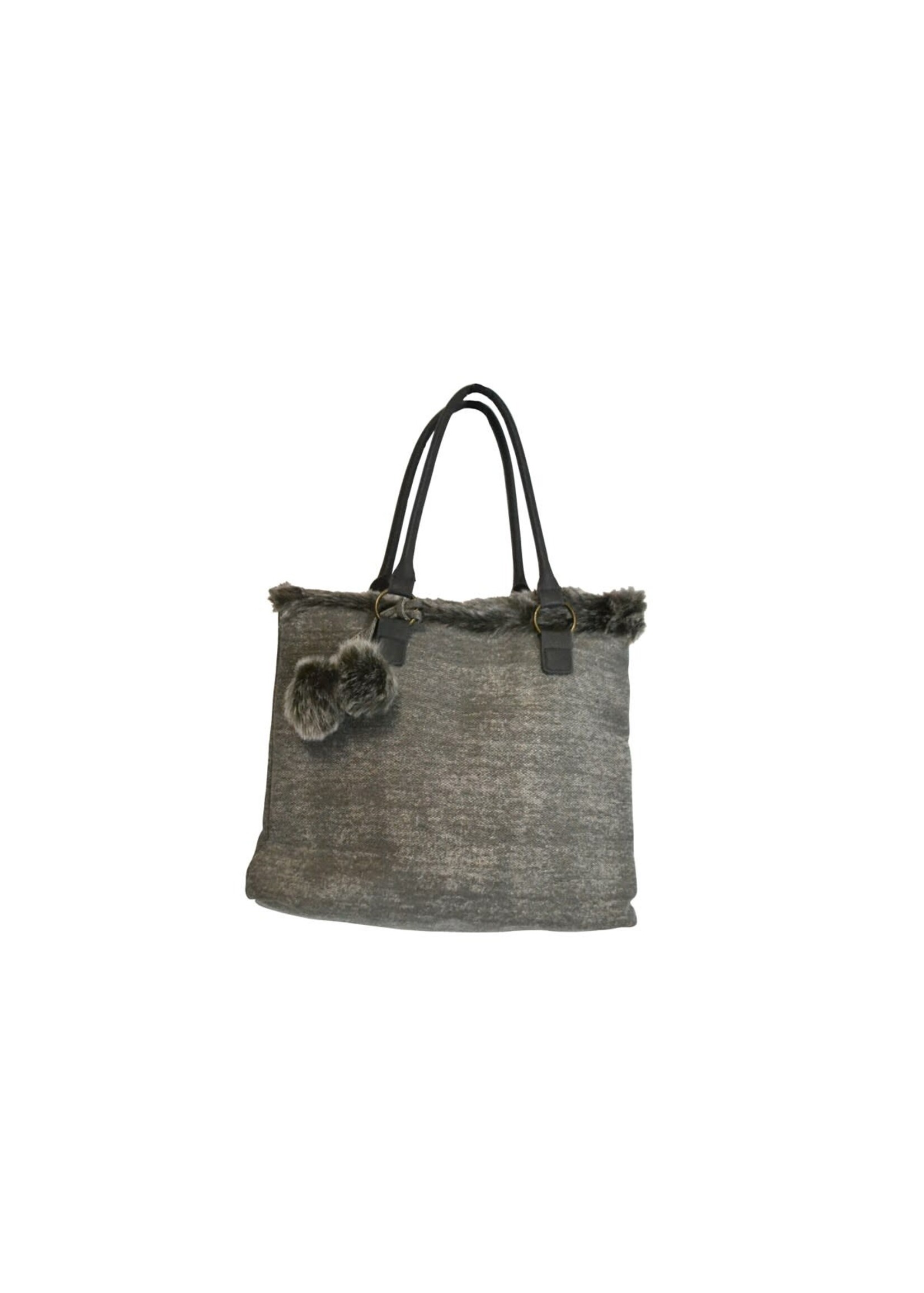NOST FAUX FUR TRIM WINTER TOTE