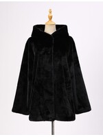 WELLCO WEL TEDDY FAUX FUR COAT - BLACK