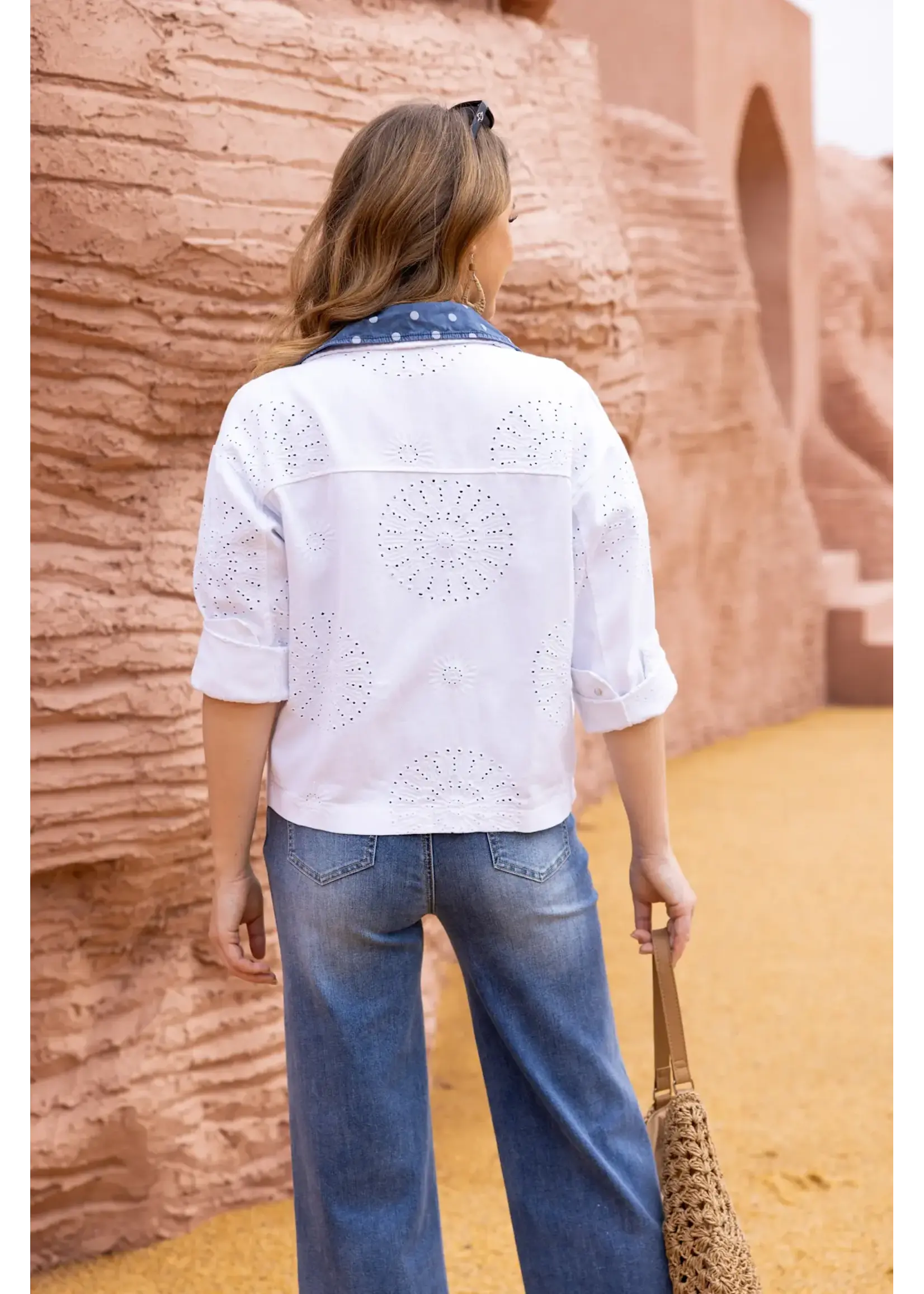 ORANGE FASHION VILLAGE OFV SS26 SUNLIT EYELET JACKET