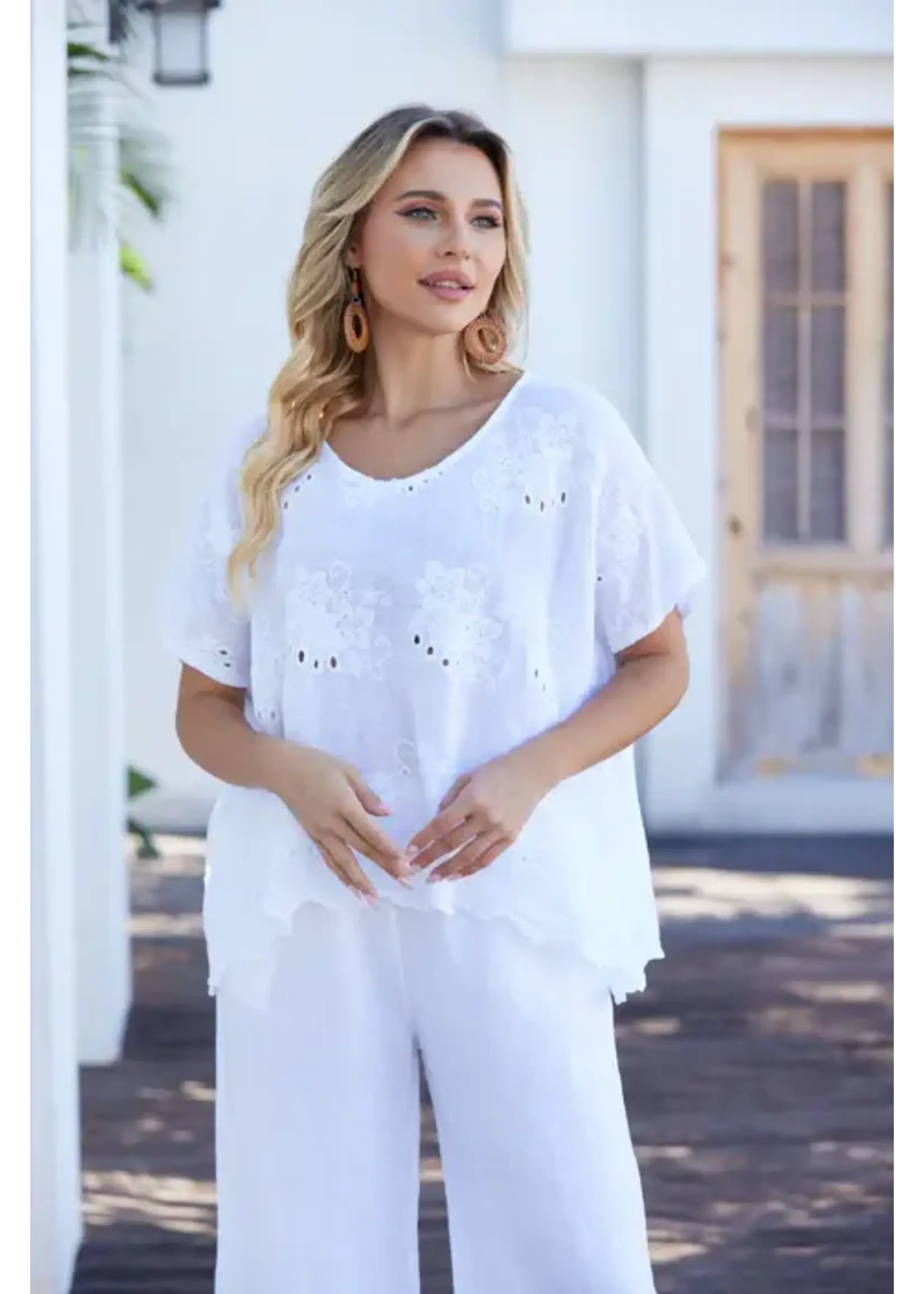 ORANGE FASHION VILLAGE OFV SS26 LULA'S EYELET BLOUSE