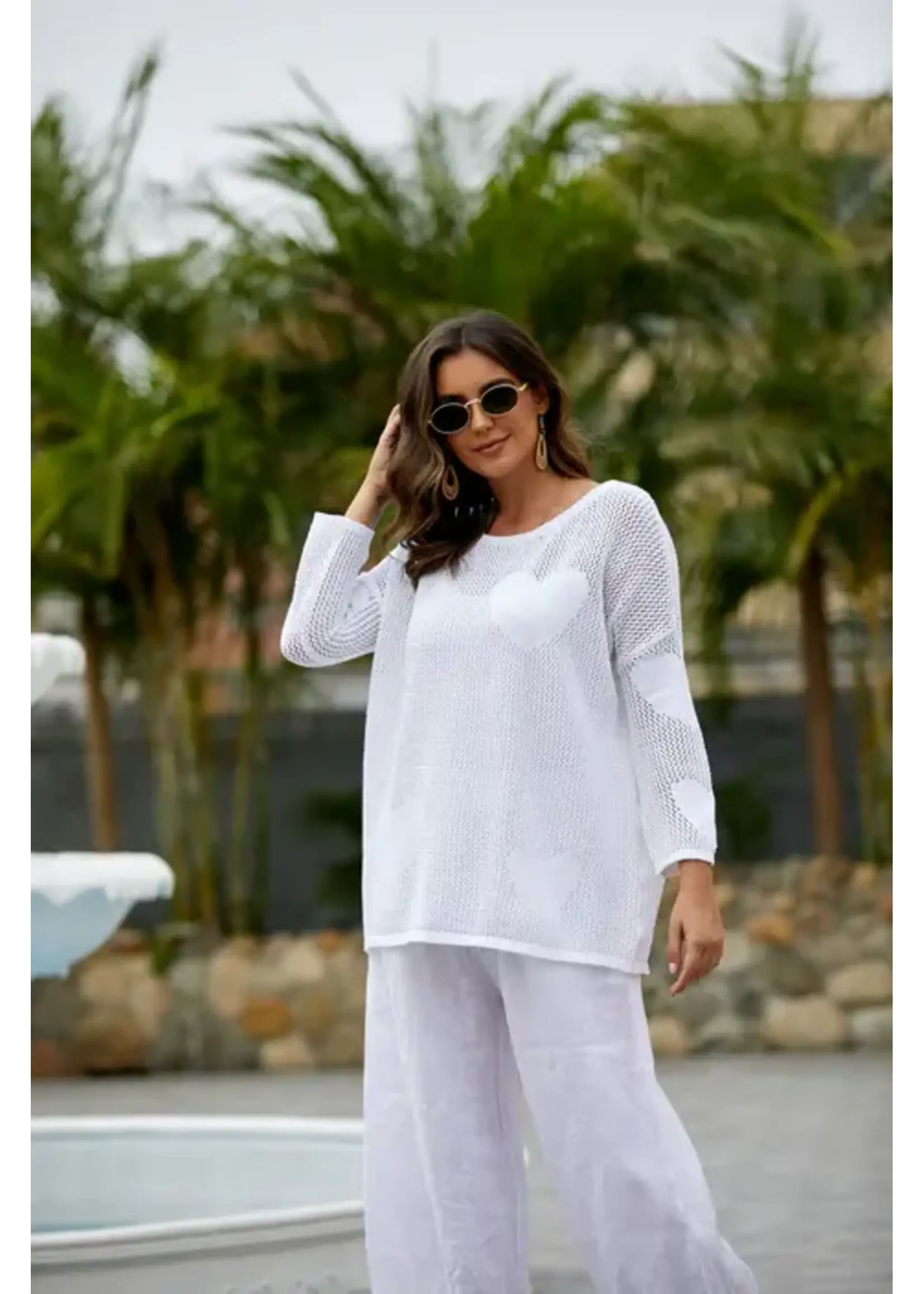 ORANGE FASHION VILLAGE OFV SS26 HEART CROCHET PULL OVER