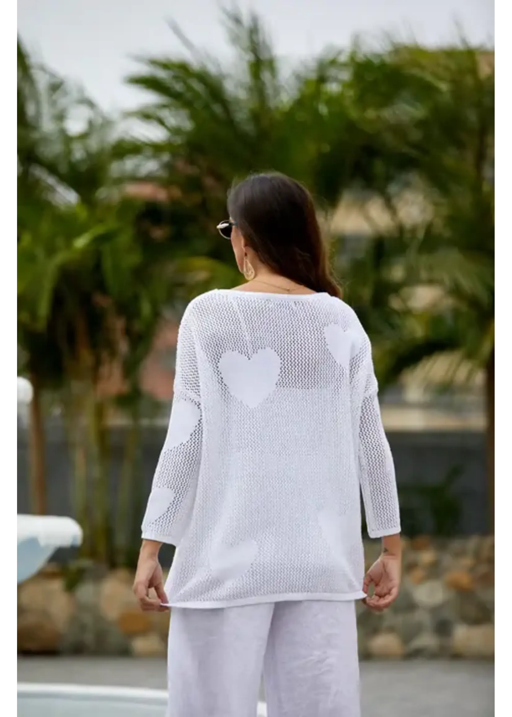 ORANGE FASHION VILLAGE OFV SS26 HEART CROCHET PULL OVER