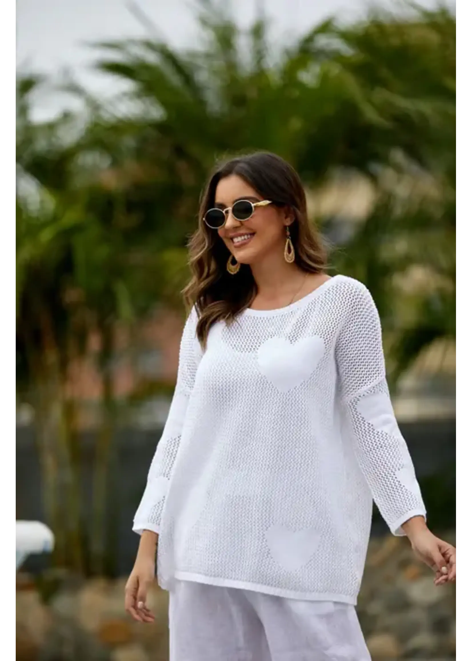 ORANGE FASHION VILLAGE OFV SS26 HEART CROCHET PULL OVER