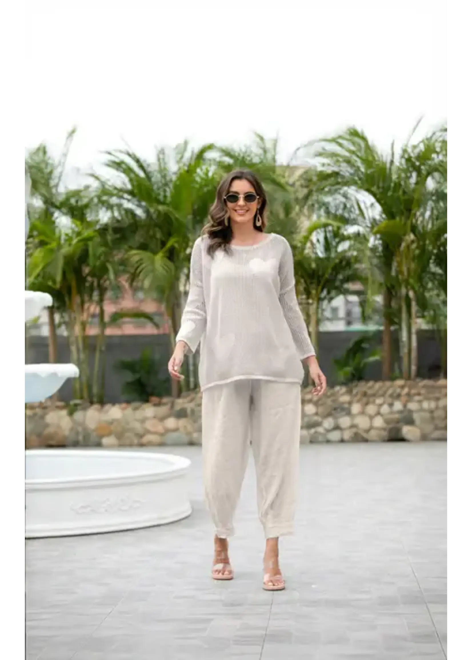 ORANGE FASHION VILLAGE OFV SS26 HEART CROCHET PULL OVER