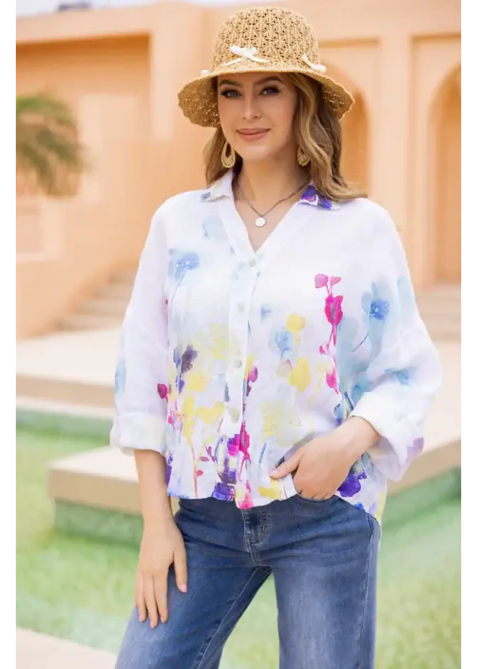 ORANGE FASHION VILLAGE OFV SS26 SERAPHINA'S WATERCOLOUR HIGH LOW TOP