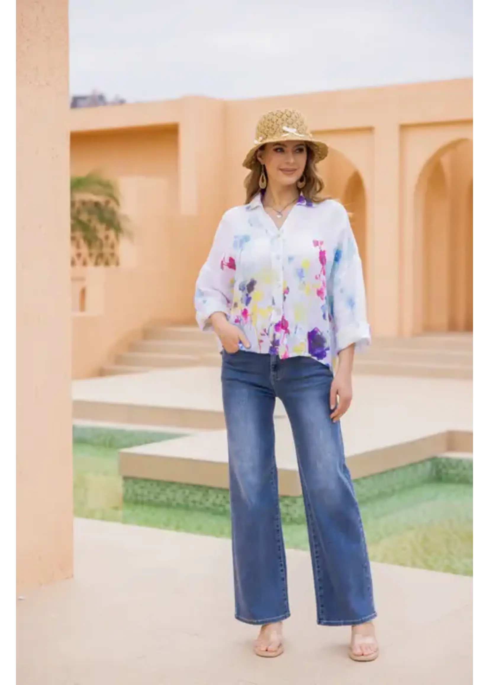 ORANGE FASHION VILLAGE OFV SS26 SERAPHINA'S WATERCOLOUR HIGH LOW TOP