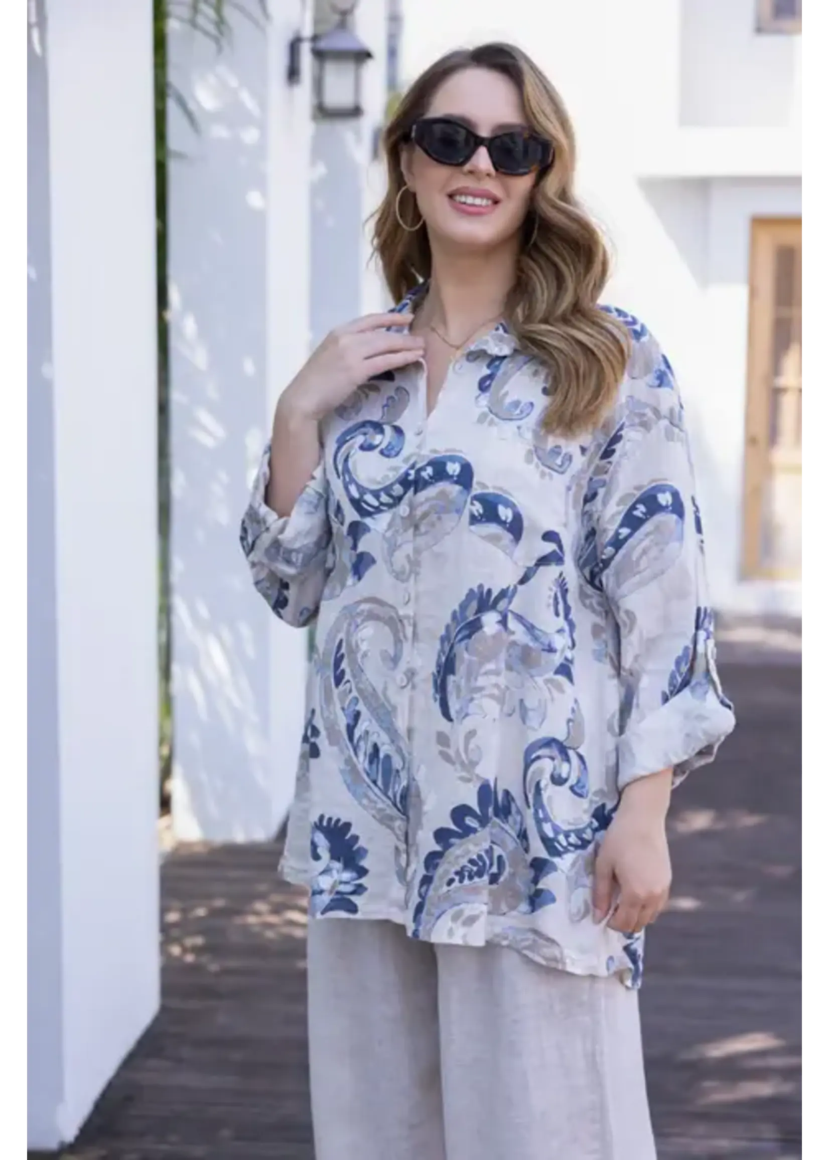 ORANGE FASHION VILLAGE OFV SS26 PAISLEY DETAIL TOP