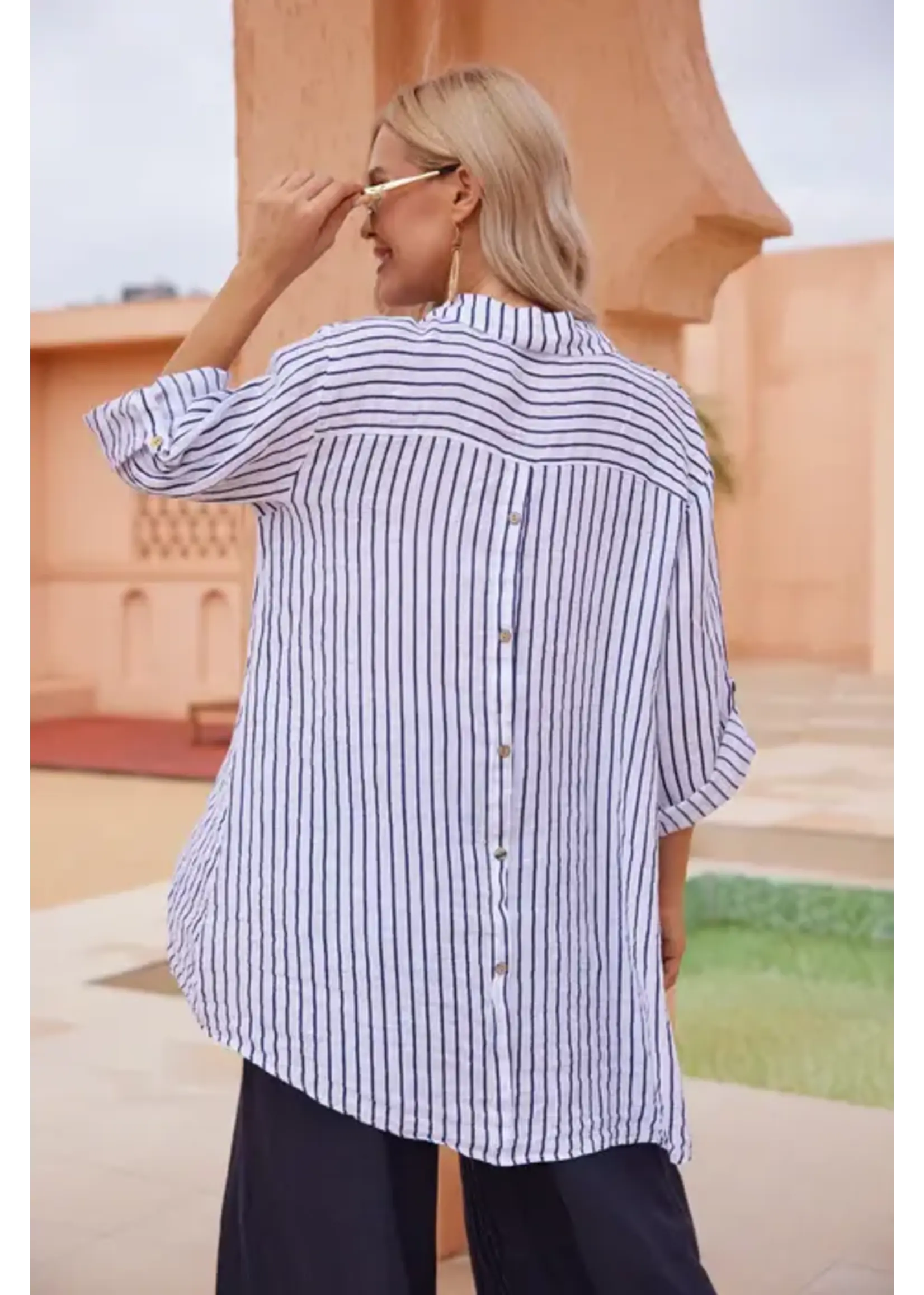 ORANGE FASHION VILLAGE OFV SS26 STRIPE DRESS SHIRT