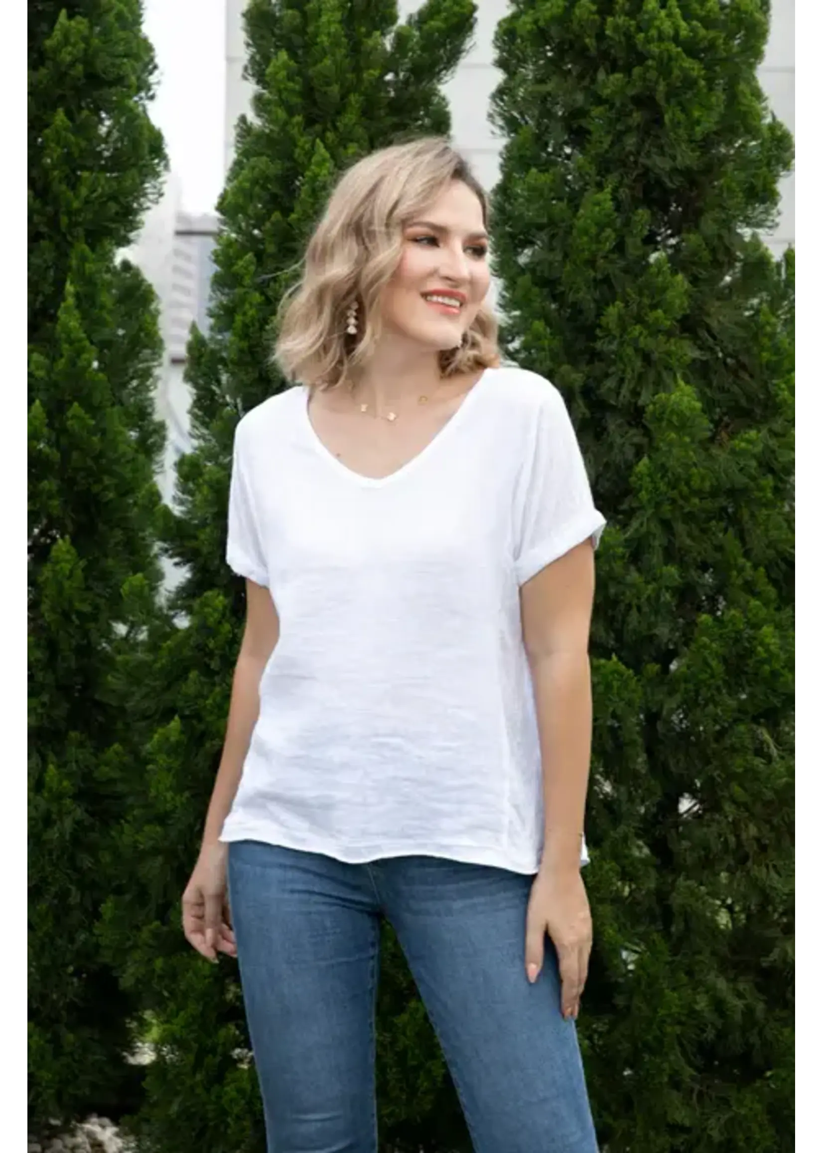 ORANGE FASHION VILLAGE OFV SS26 BREEZY LINEN TEE