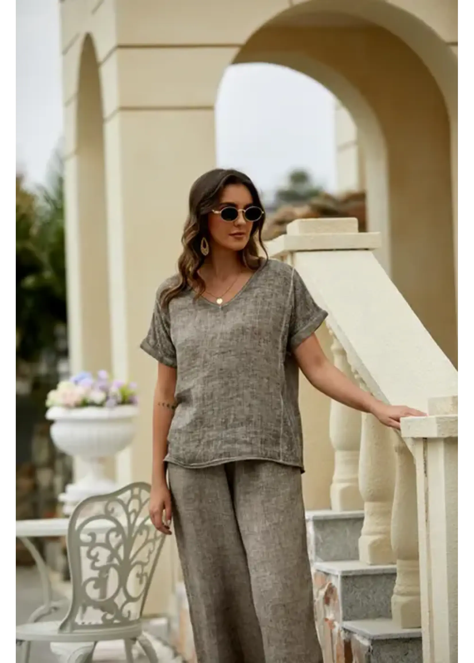 ORANGE FASHION VILLAGE OFV SS26 BREEZY LINEN TEE