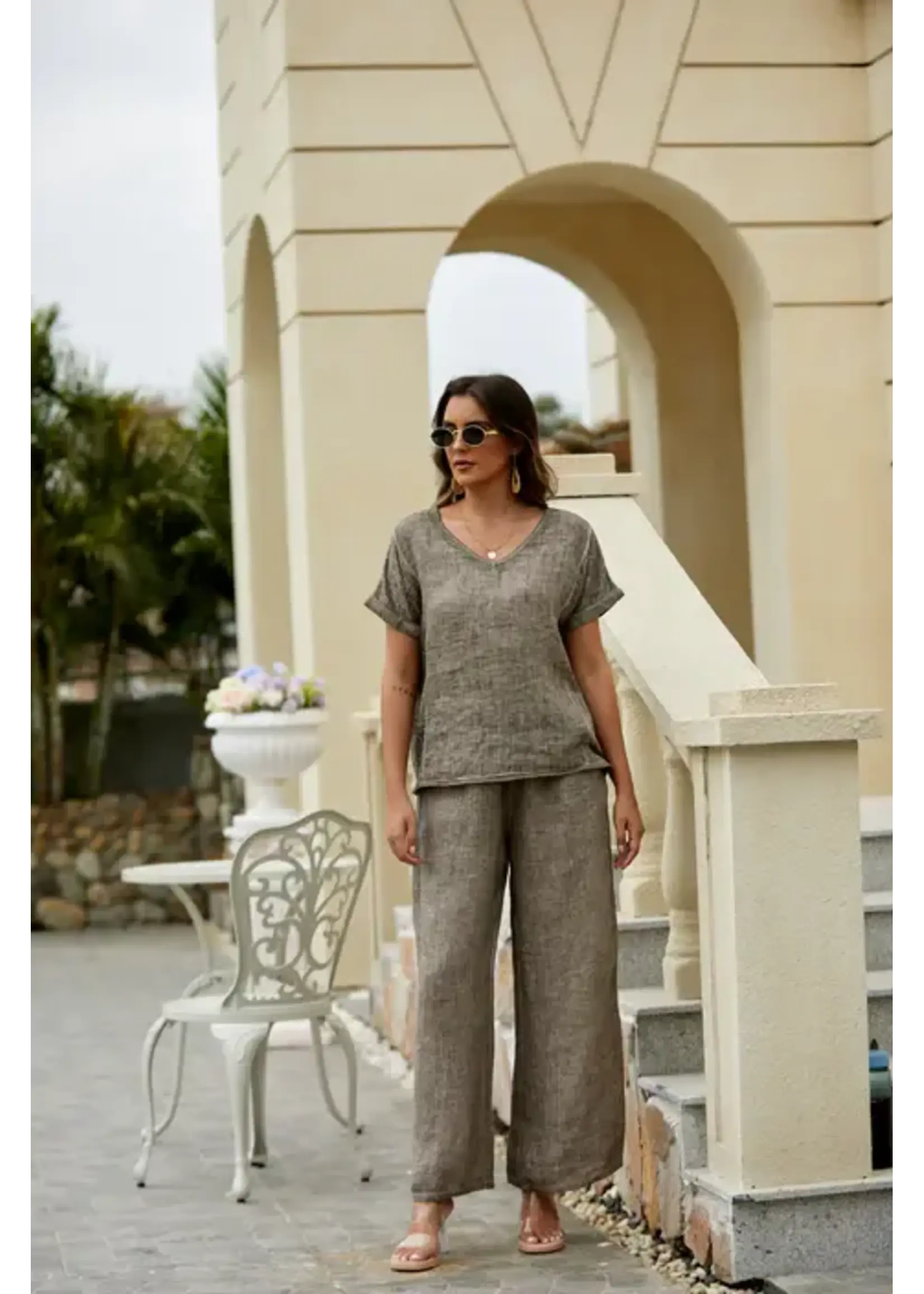 ORANGE FASHION VILLAGE OFV SS26 BREEZY LINEN TEE