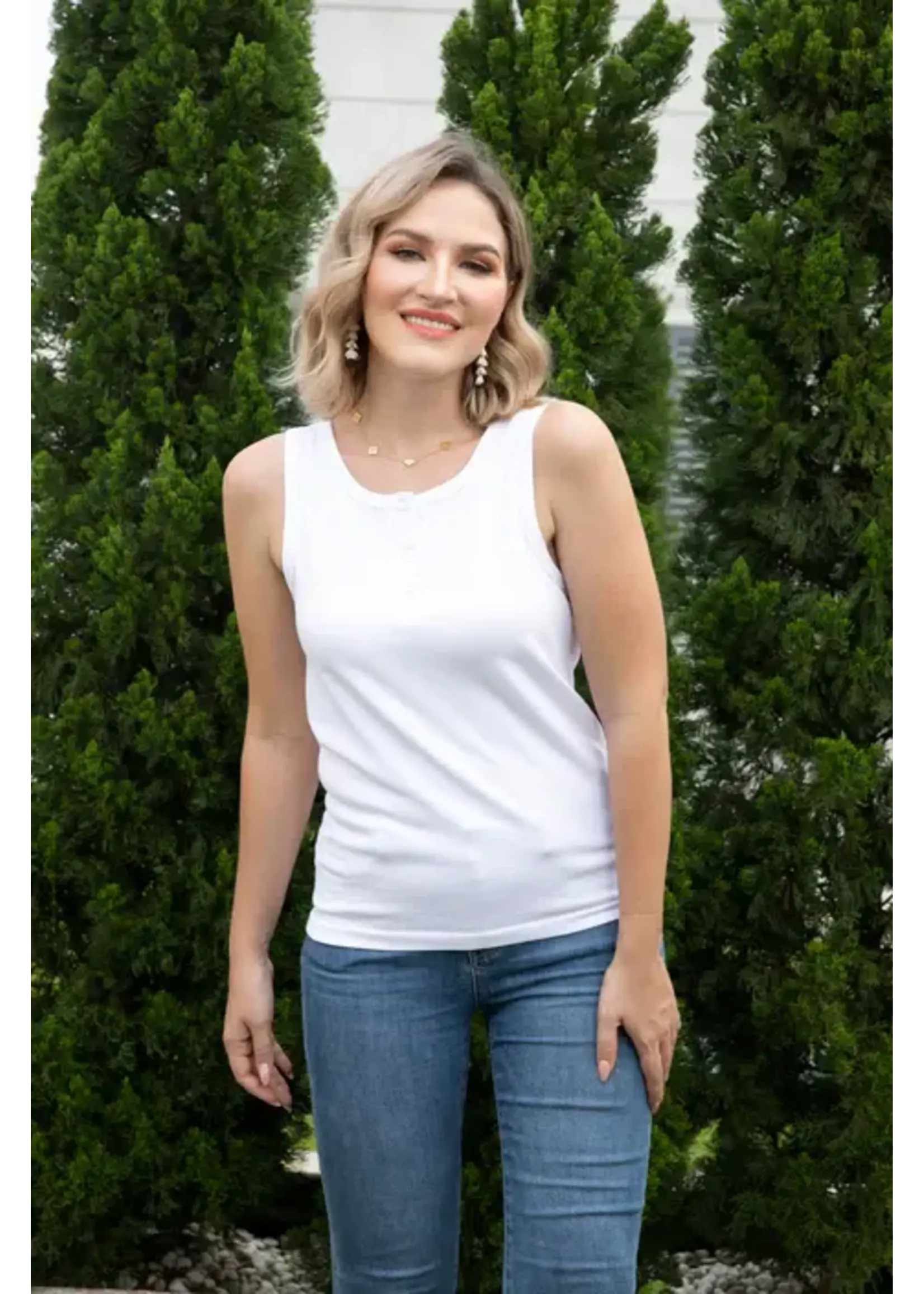 ORANGE FASHION VILLAGE OFV SS26 BAMBOO BUTTON TANK TOP