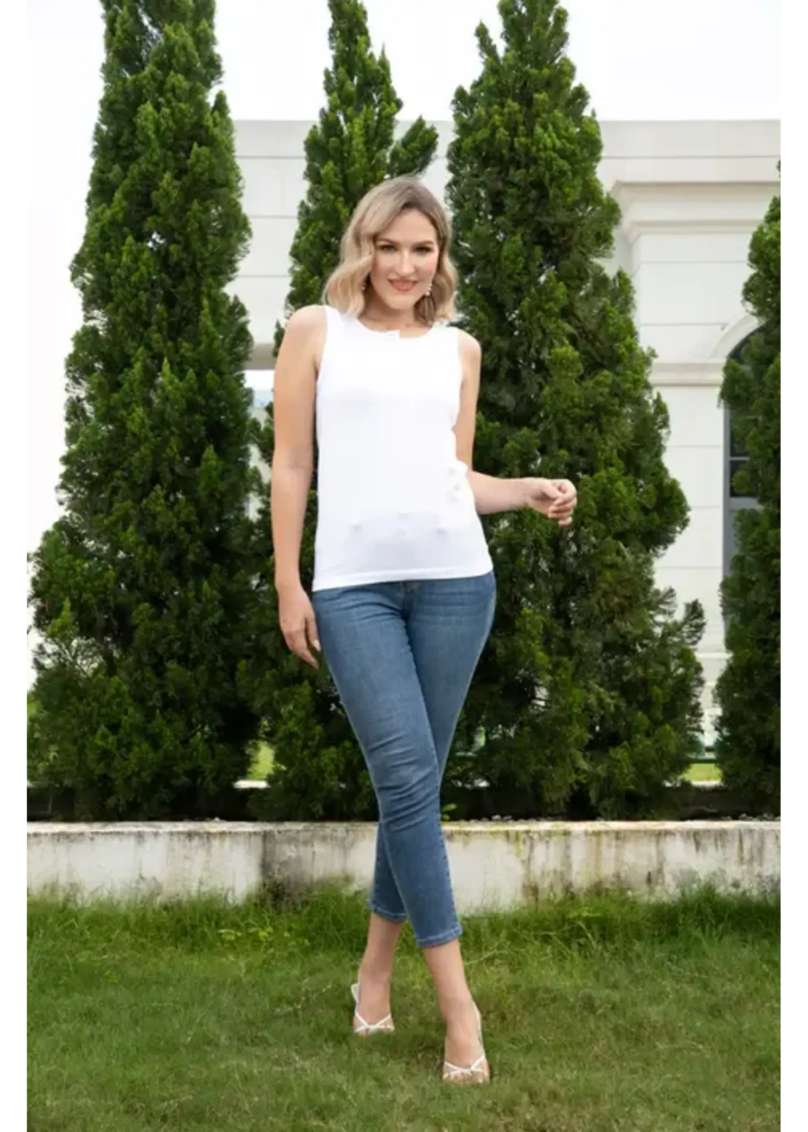 ORANGE FASHION VILLAGE OFV SS26 BAMBOO BUTTON TANK TOP