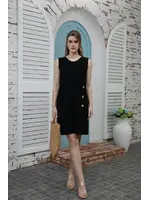 ORANGE FASHION VILLAGE OFV SS26 BAMBOO SLVLESS DRESS W/BUTTONS