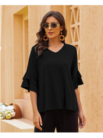 ORANGE FASHION VILLAGE OFV SS26 BAMBOO RUFFLED TOP