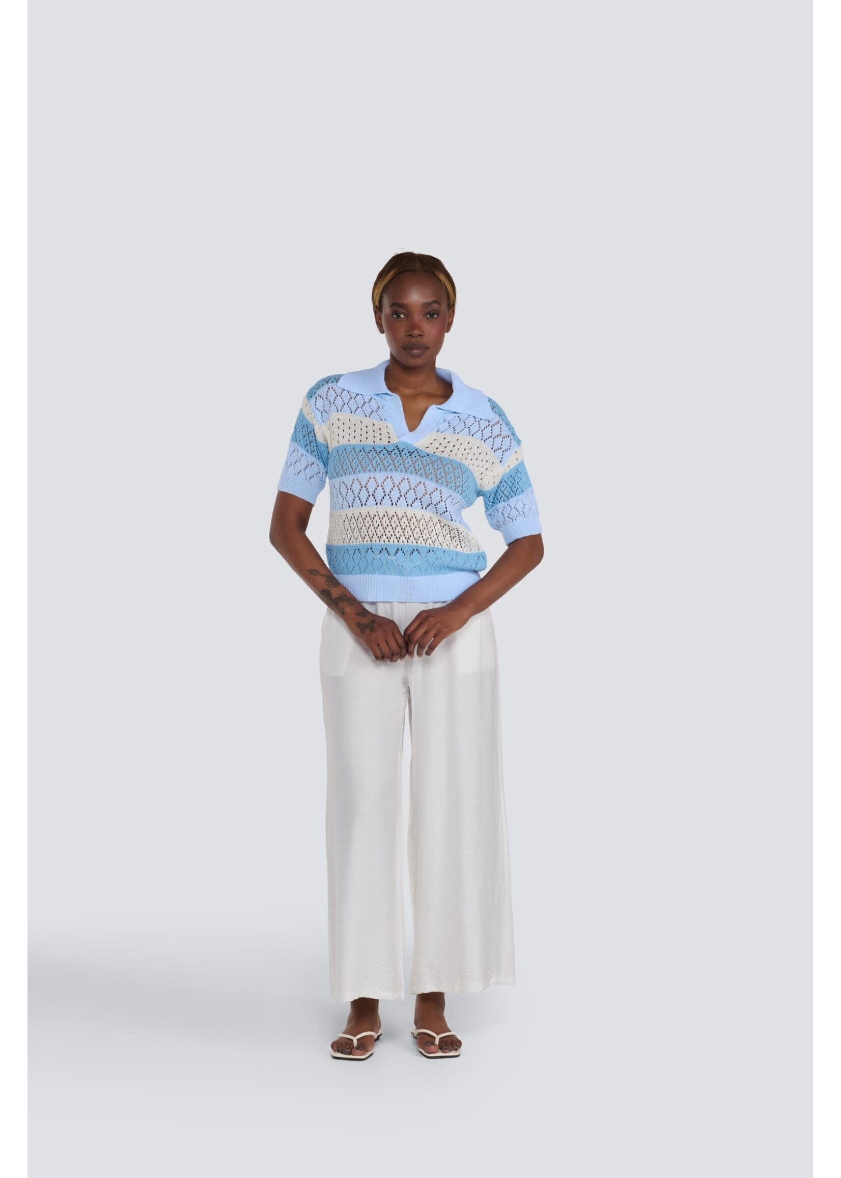 JESSICA LAURA JESSICA LAURA STRIPED CROCHET SWEATER