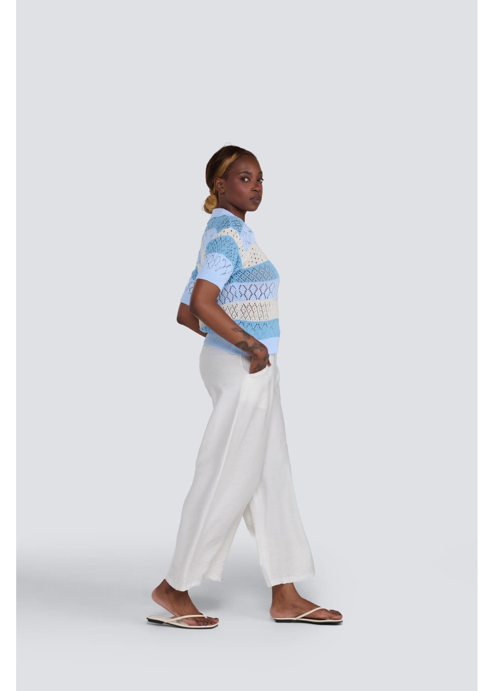 JESSICA LAURA JESSICA LAURA STRIPED CROCHET SWEATER