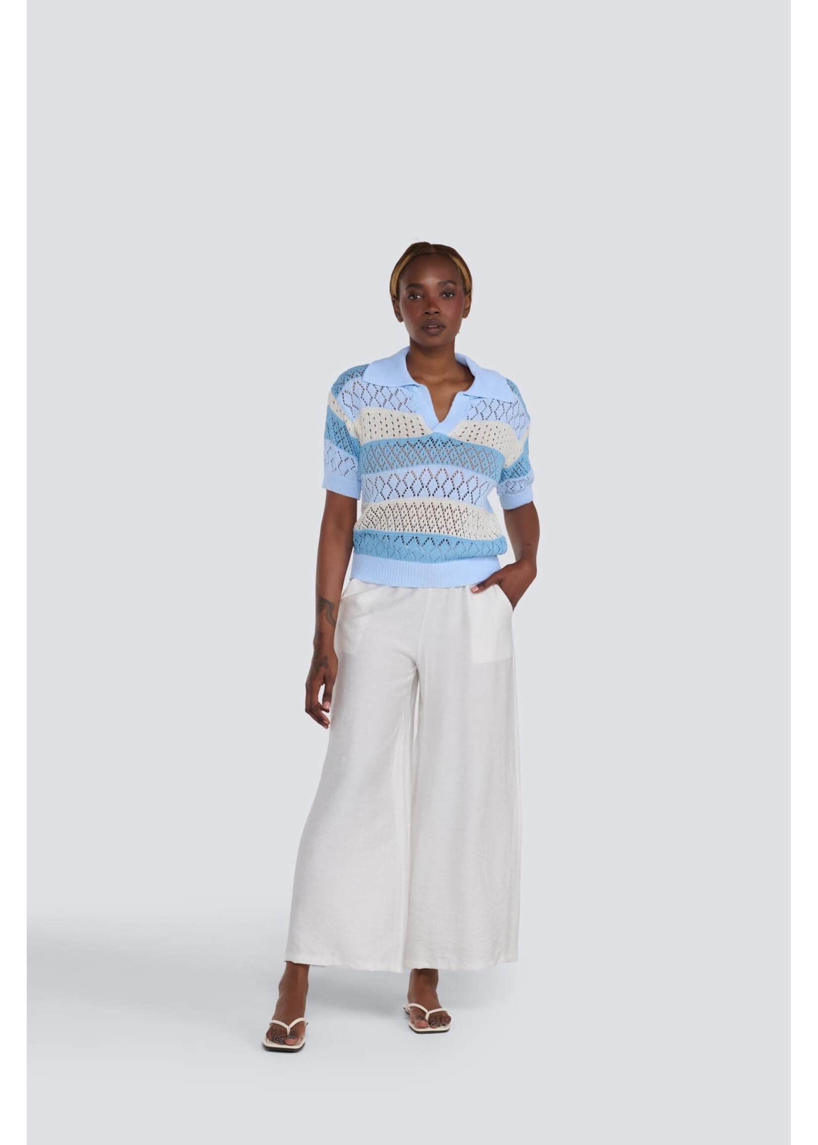 JESSICA LAURA JESSICA LAURA STRIPED CROCHET SWEATER