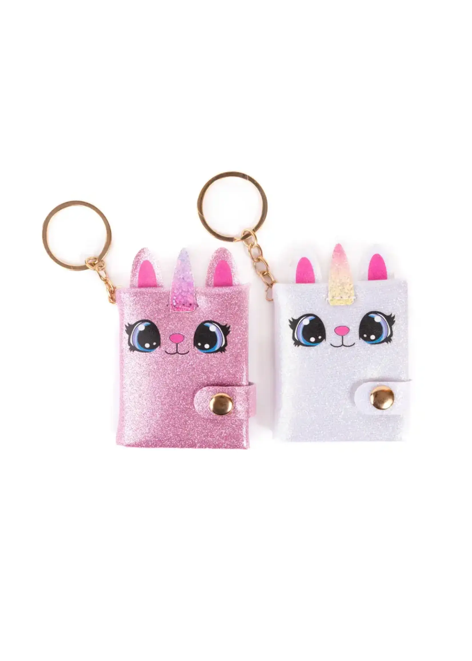 CRE SPARKLY CATICORN JOURNAL KEYCHAIN
