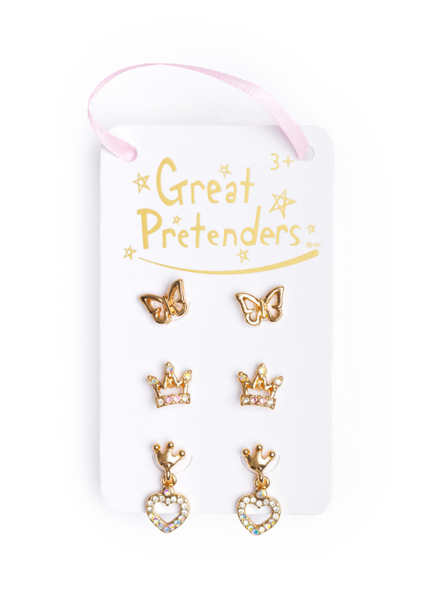 CRE STUD EARRING ROYAL CROWN 3PC