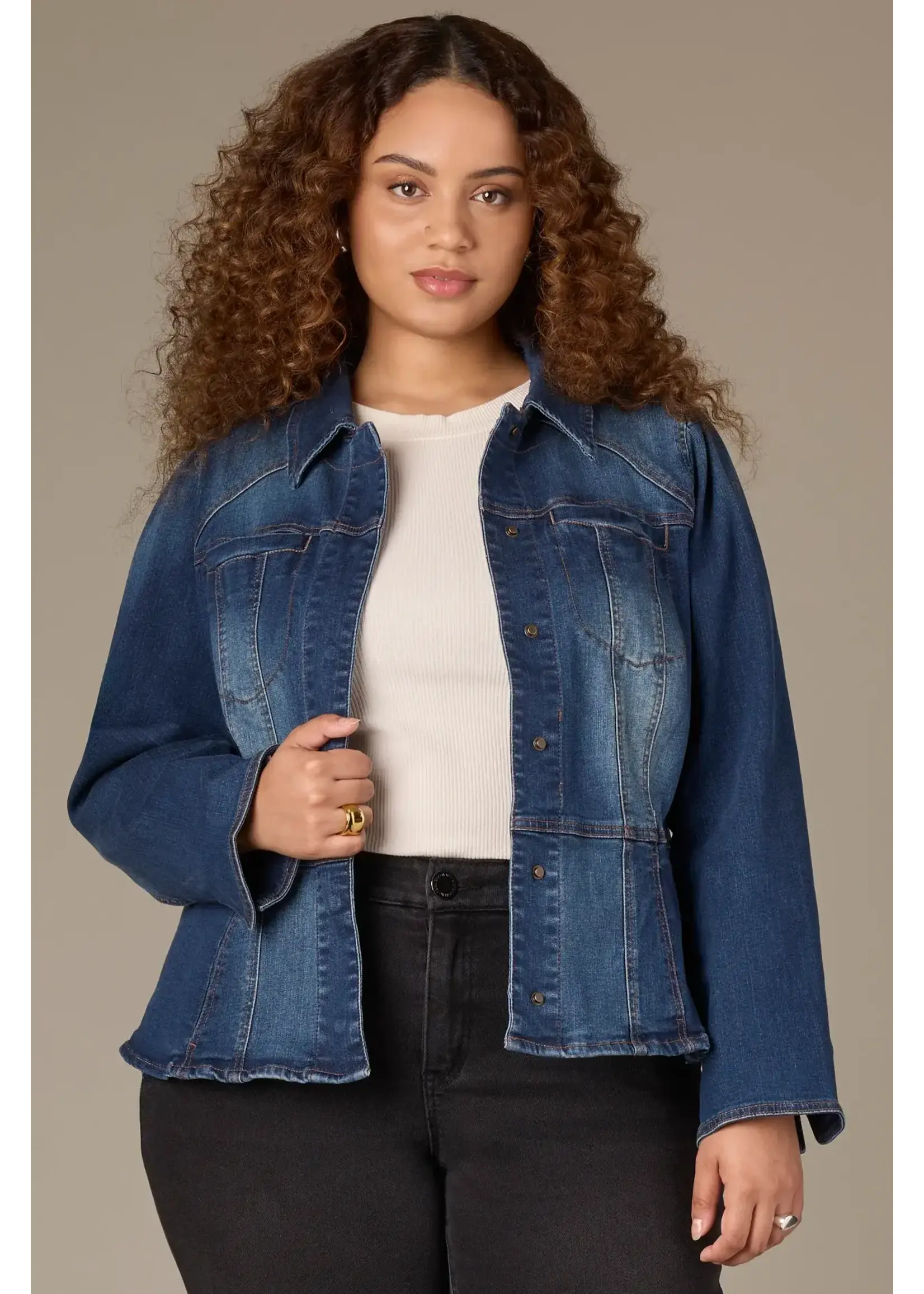 WIT & WISDOM W&W PEPLUM JACKET W/HIDDEN SNAPS