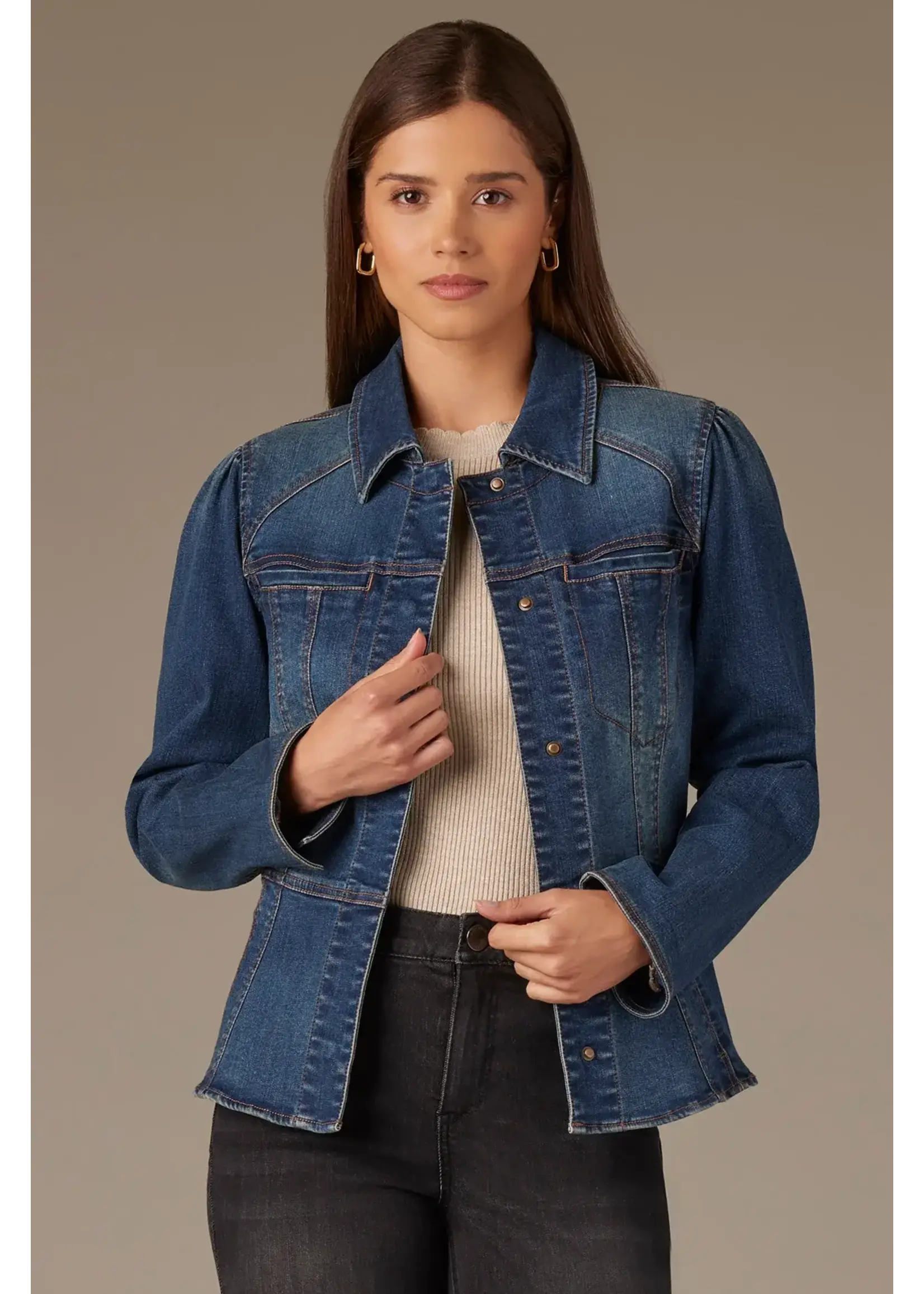 WIT & WISDOM W&W PEPLUM JACKET W/HIDDEN SNAPS