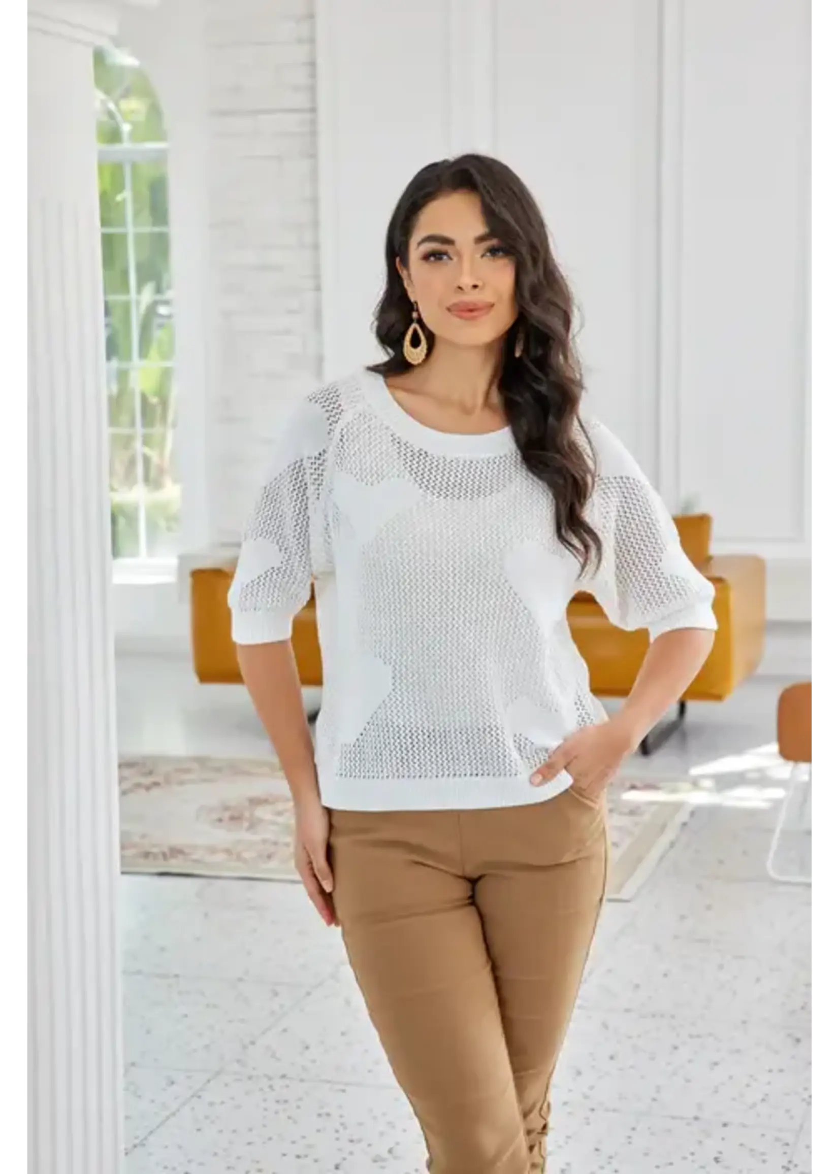 ORANGE FASHION VILLAGE OFV SS26 HEART CROCHET TOP