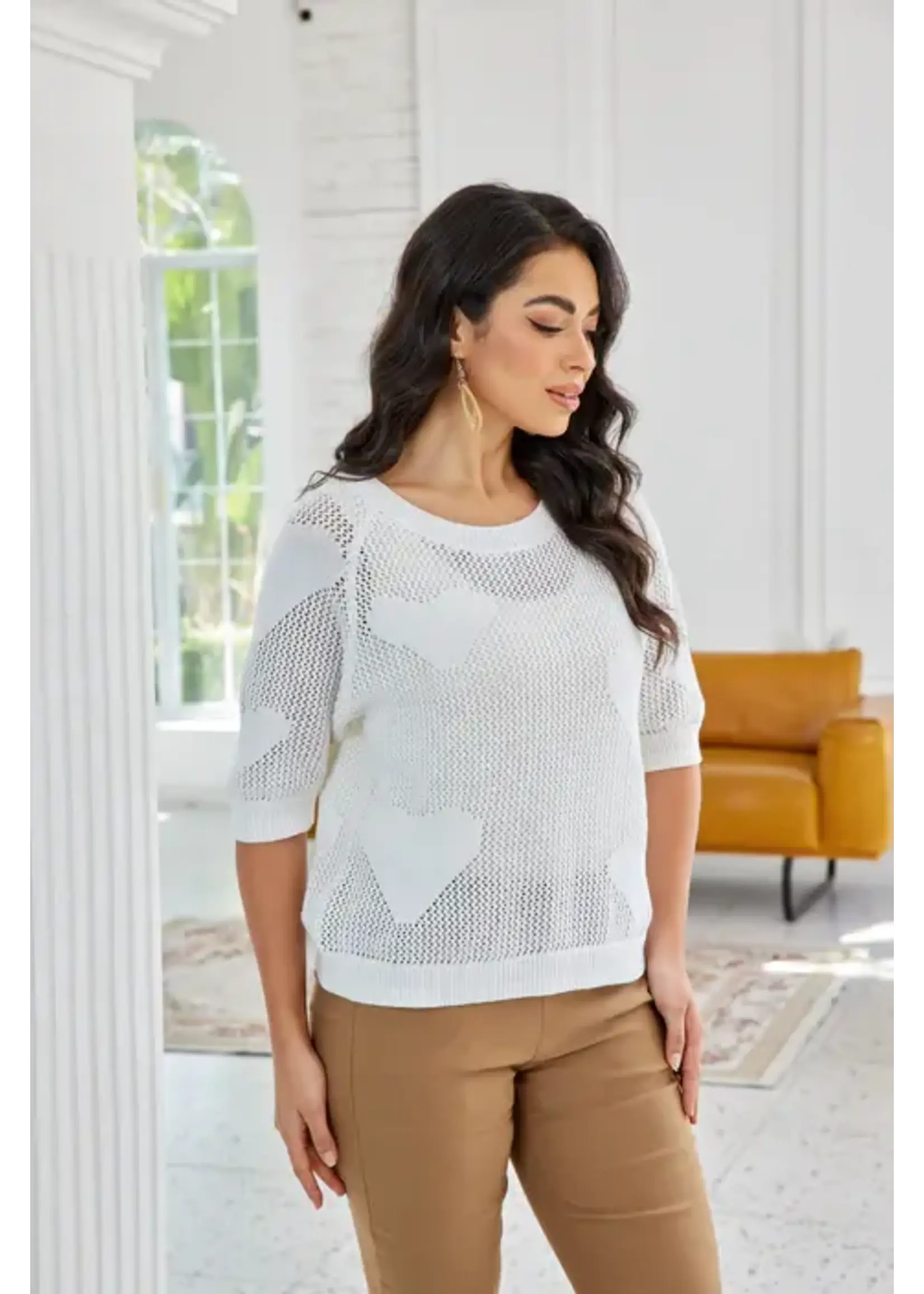 ORANGE FASHION VILLAGE OFV SS26 HEART CROCHET TOP