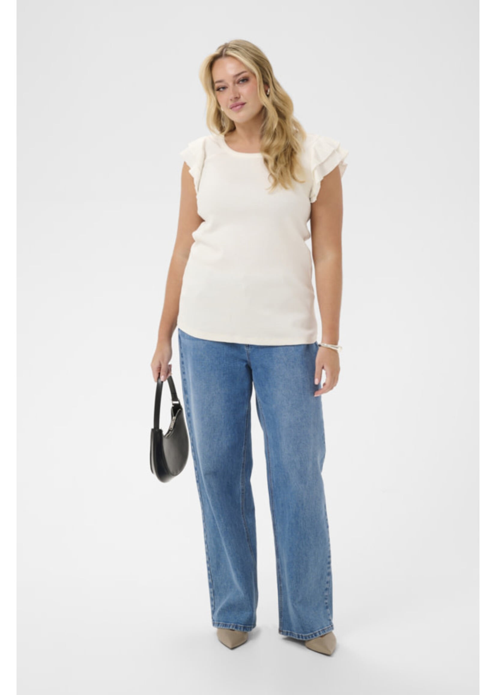 KAFFE KAFCUR SS26 KCCARINA FLOUNCE TOP